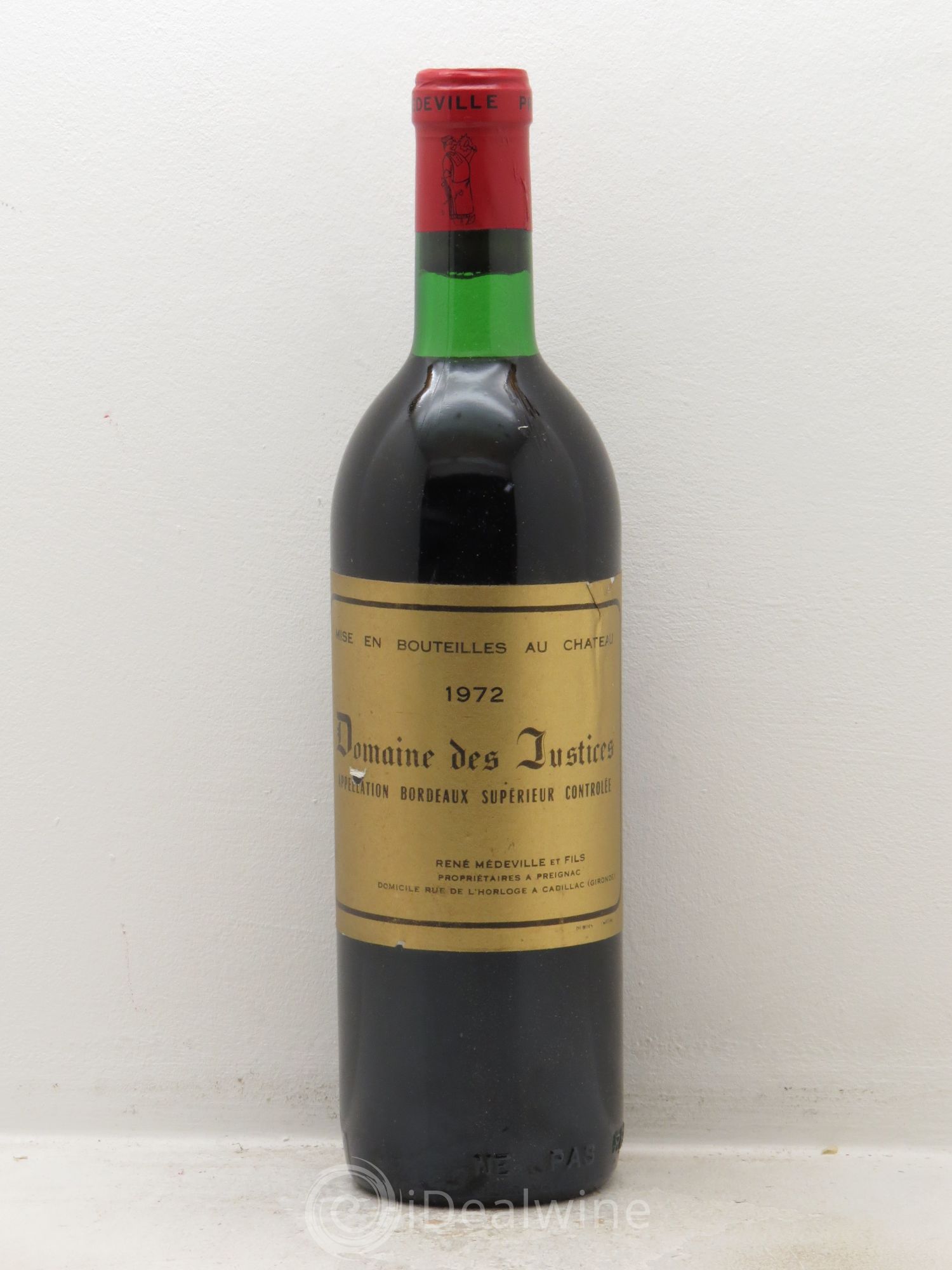 Bordeaux Château Les Justices (sans prix de réserve) 1972 - Posten von 1 Flasche - 0