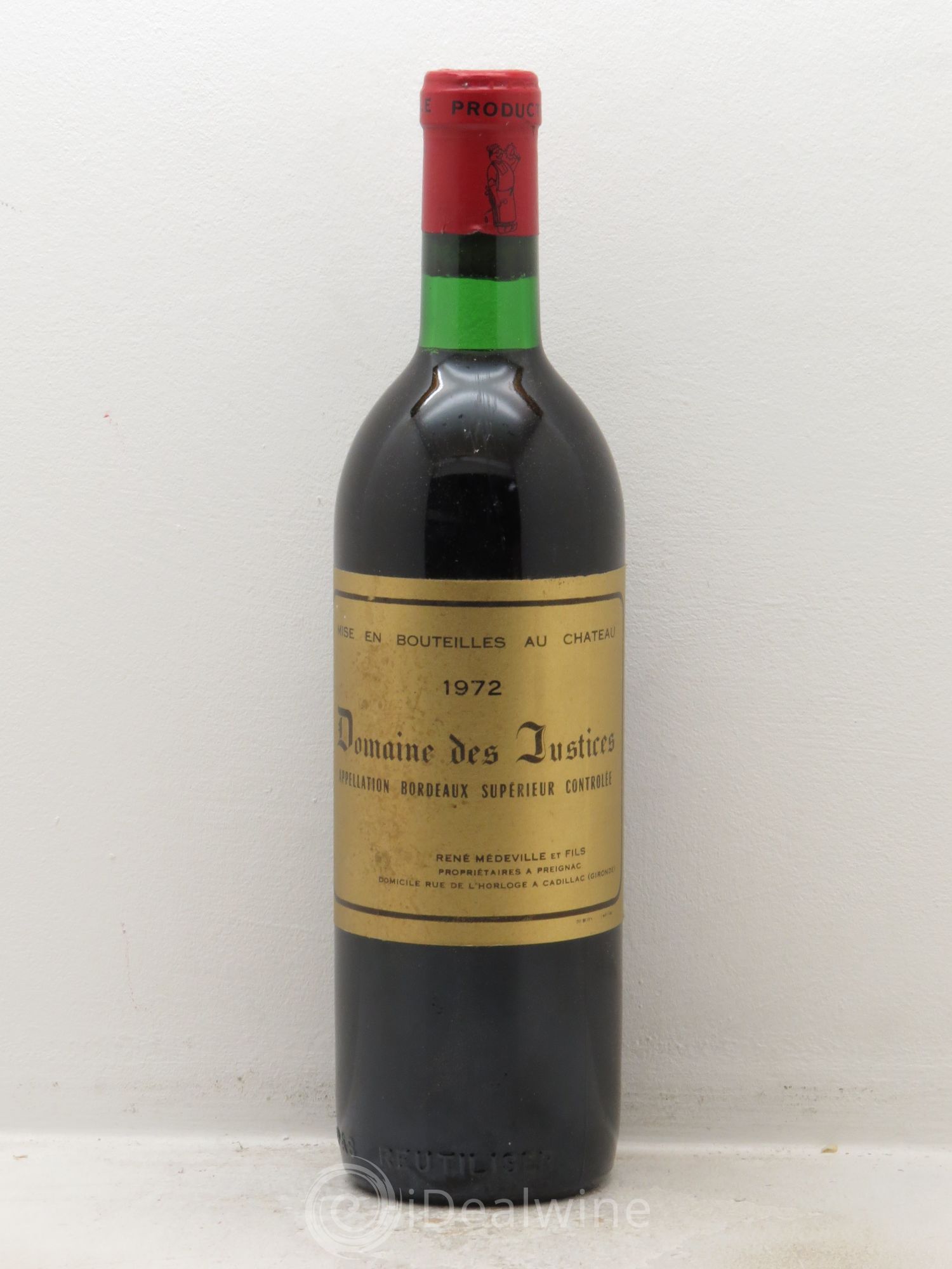 Bordeaux Château Les Justices (sans prix de réserve) 1972 - Posten von 1 Flasche - 0