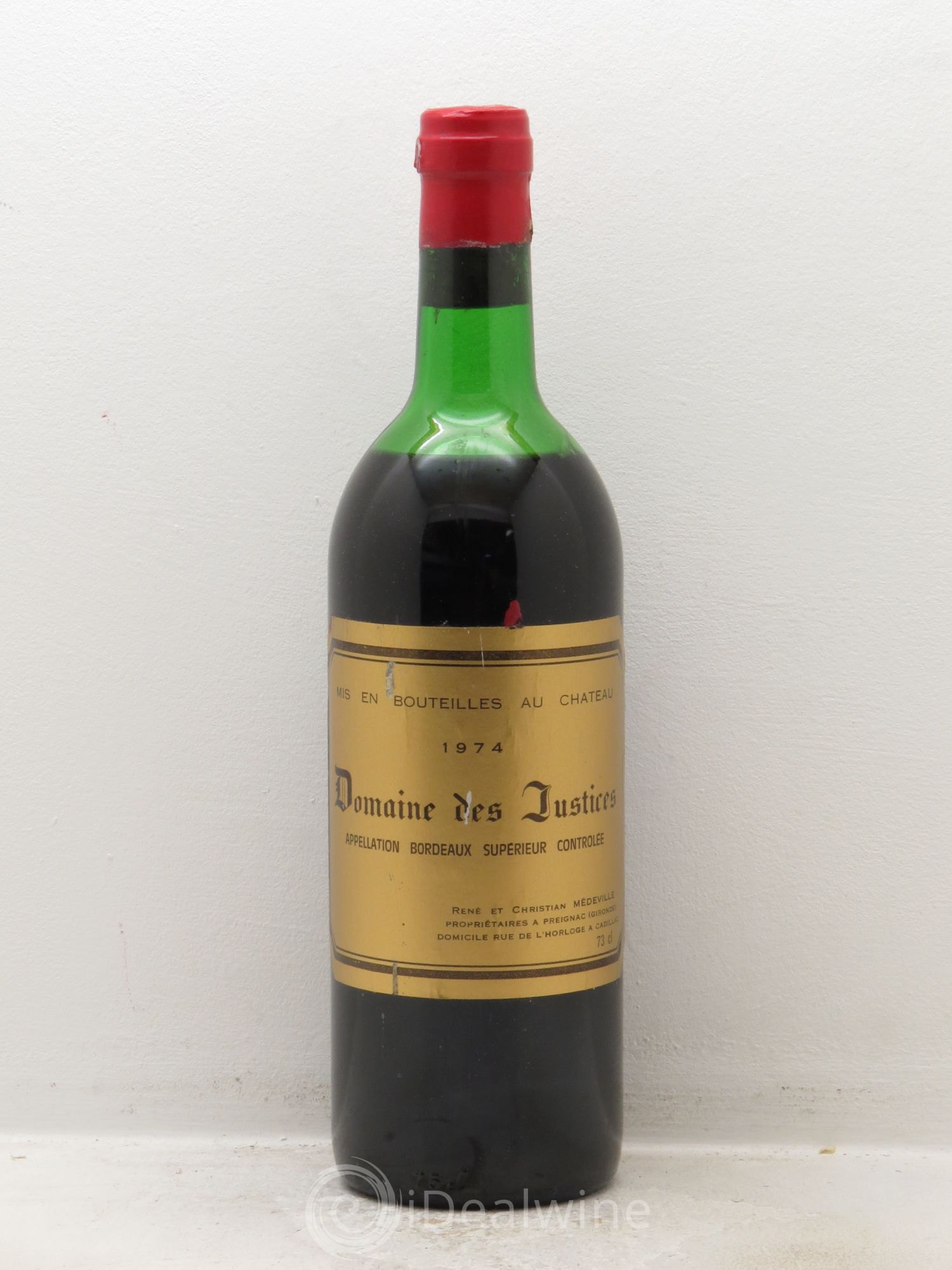 Bordeaux Château Les Justices (sans prix de réserve) 1974 - Posten von 1 Flasche - 0