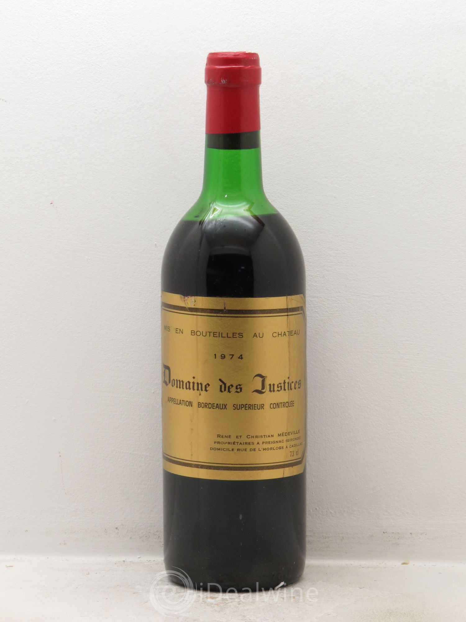 Bordeaux Château Les Justices (sans prix de réserve) 1974 - Posten von 1 Flasche - 0