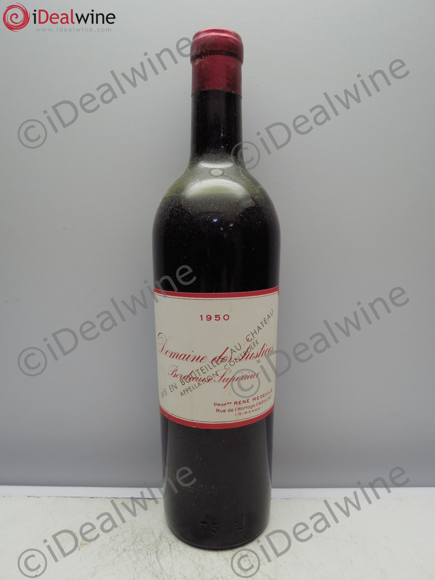 Bordeaux Château Justices 1950 - Lot de 12 bouteilles - 0