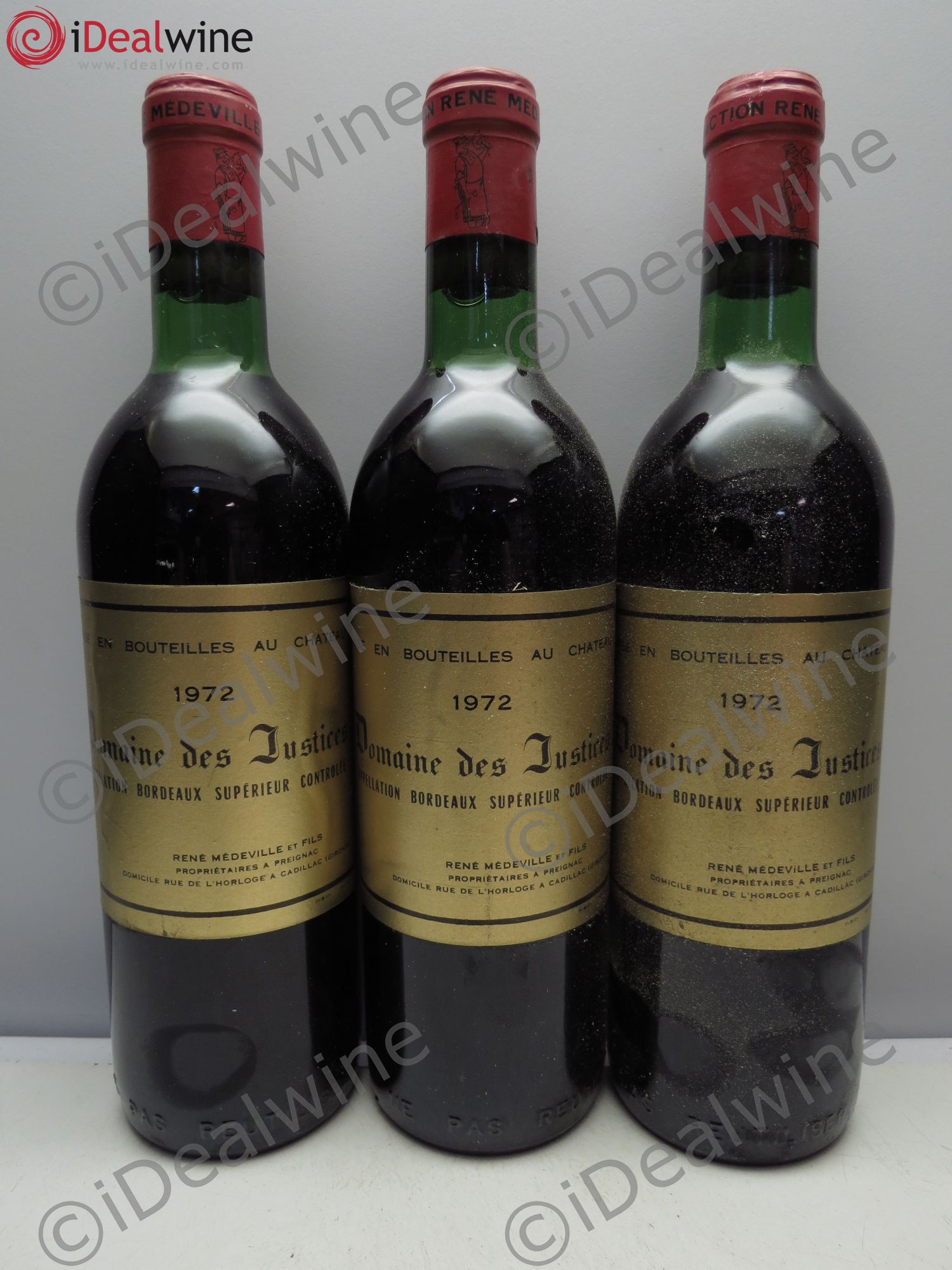 Bordeaux Château Justices 1972 - Posten von 3 Flaschen - 0