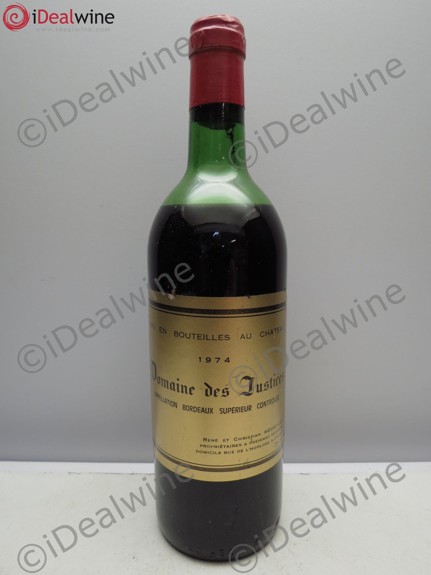 Bordeaux Château Justices 1974 - Lot de 6 bouteilles - 0