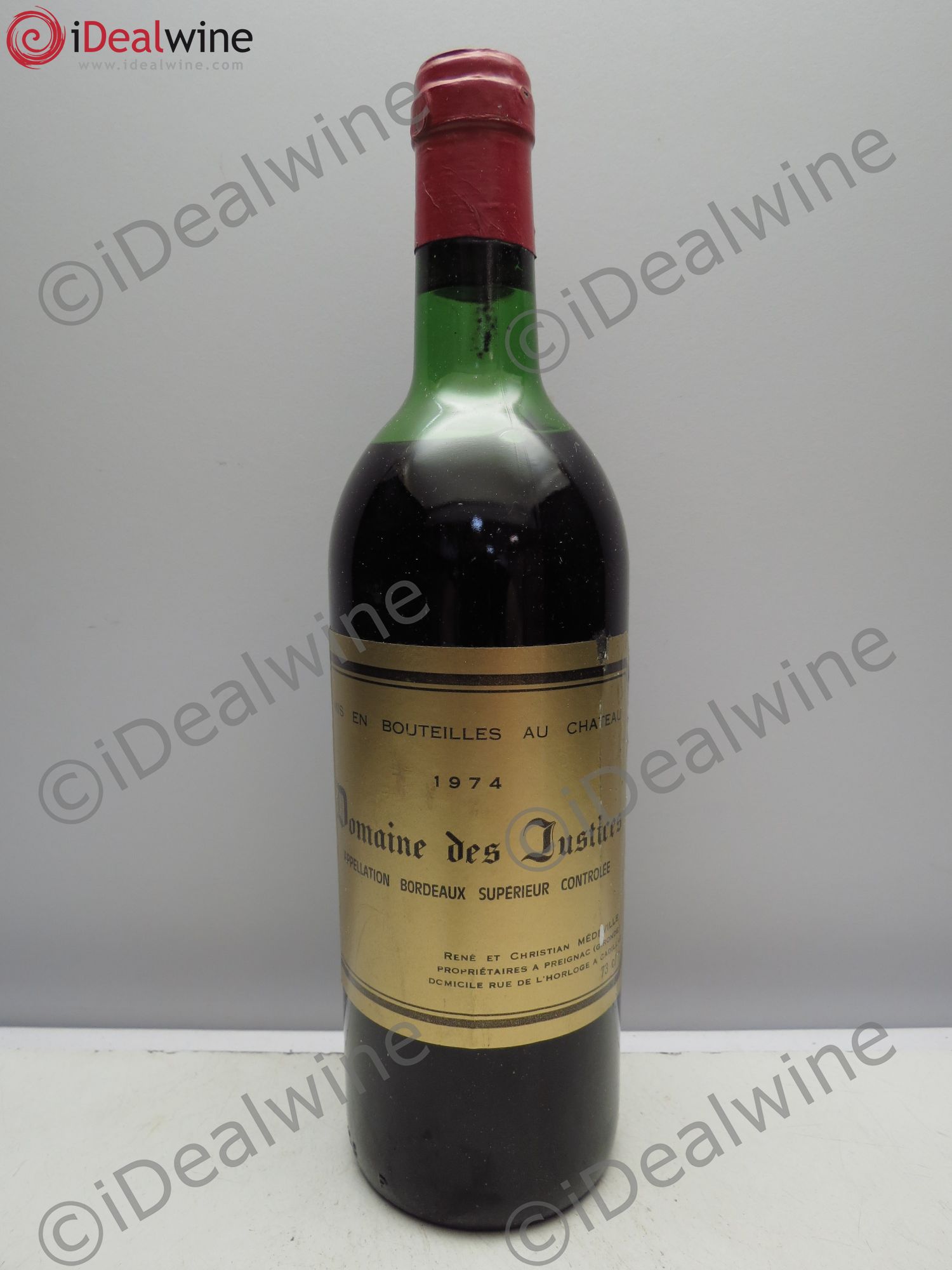 Bordeaux Château Justices 1974 - Lot de 6 bouteilles - 0