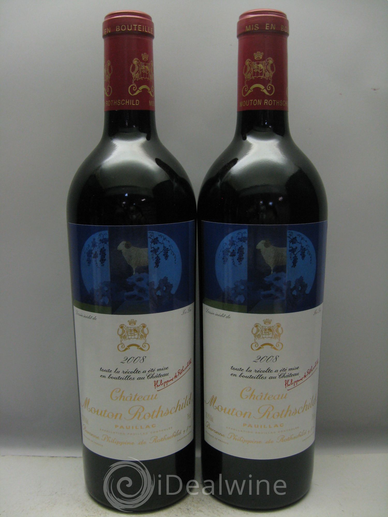 Château Mouton Rothschild 1er Grand Cru Classé 2008 - Lot de 12 bouteilles - 1