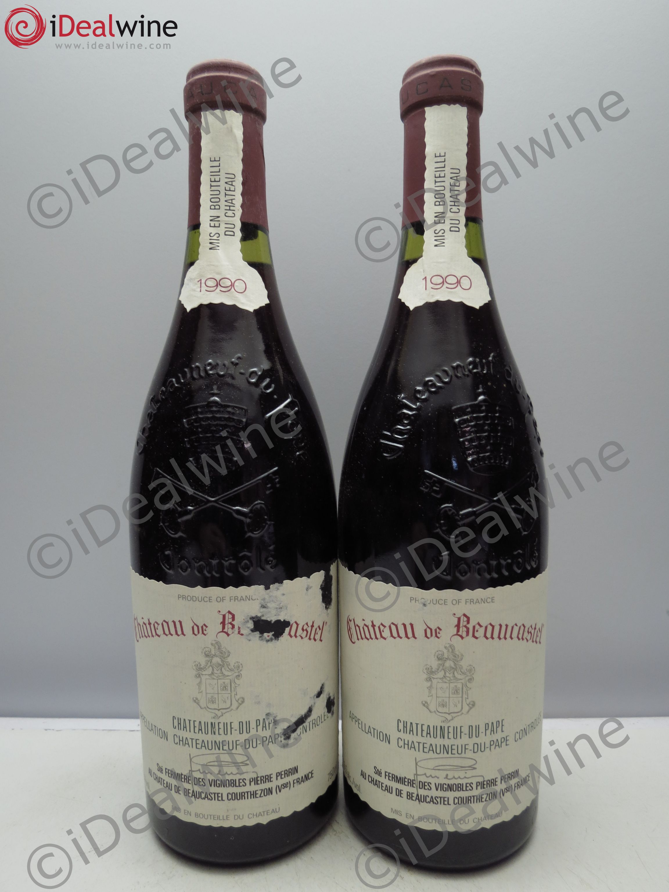 Châteauneuf-du-Pape Château de Beaucastel Famille Perrin 1990 - Lot de 2 bouteilles - 0