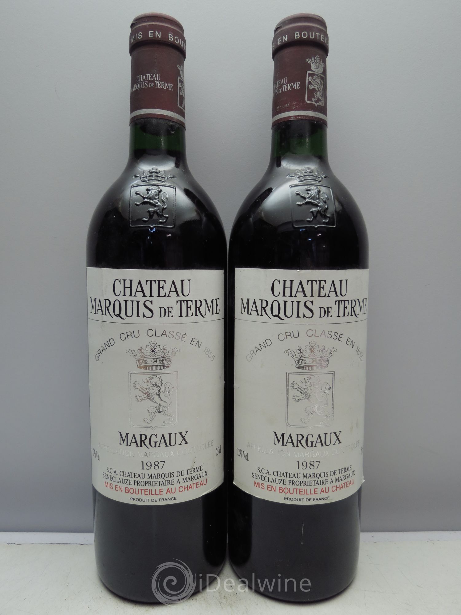 Château Marquis de Terme 4ème Grand Cru Classé 1987 - Lot de 2 bouteilles - 0