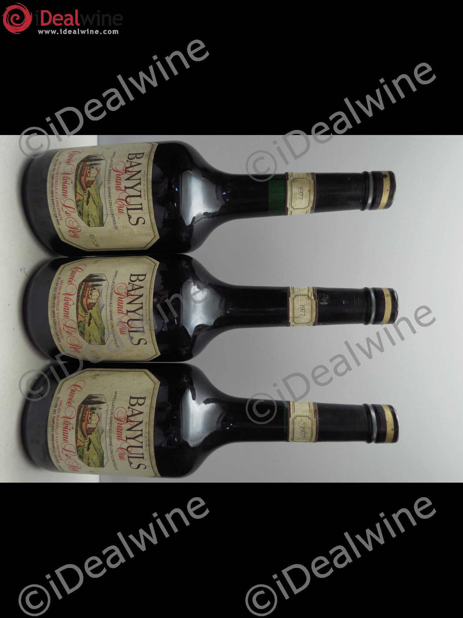 Banyuls Cuvée Viviane Le Roy. Cellier des Templiers 1977 - Posten von 3 Flaschen - 0