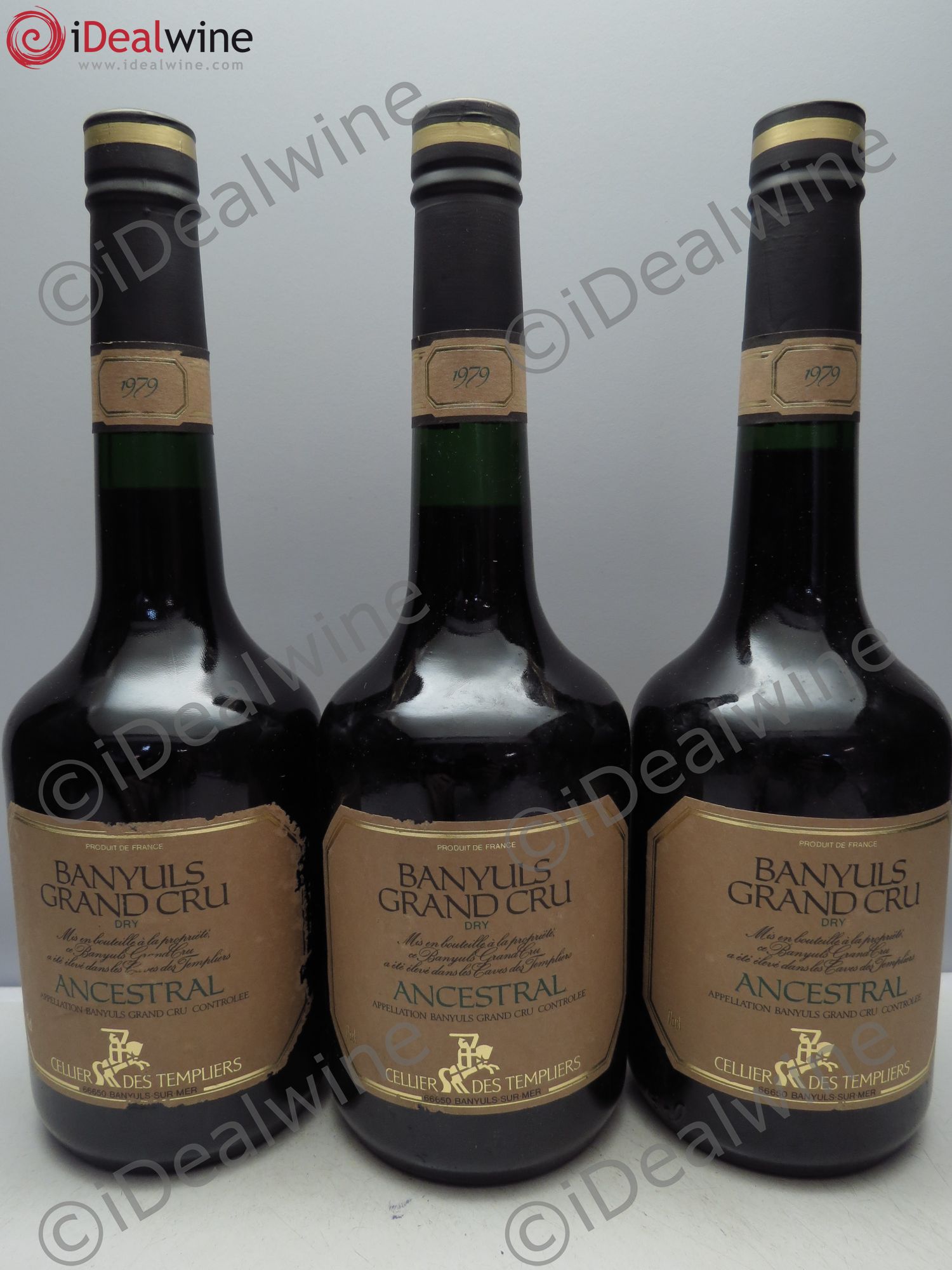 Banyuls Banyuls Grand Cru Dry Ancestral. Cellier des Templiers 1979 - Posten von 3 Flaschen - 0