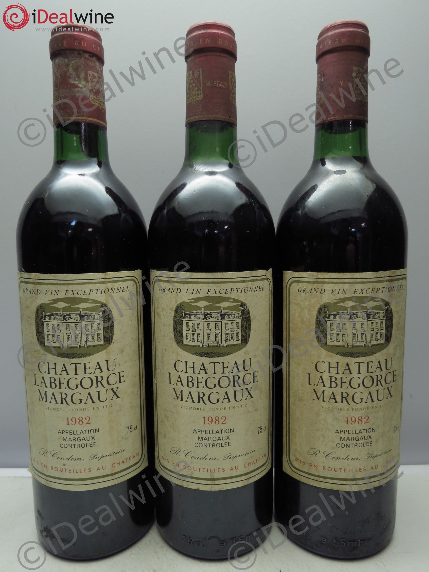 Château Labegorce Cru Bourgeois 1982 - Lot de 3 bouteilles - 0