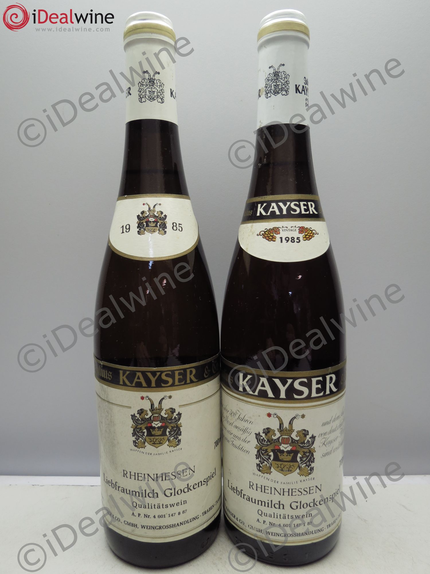 Divers Kayser Rheinhessen Liebfraumilch Glockenspiel 1985 - Posten von 2 Flaschen - 0