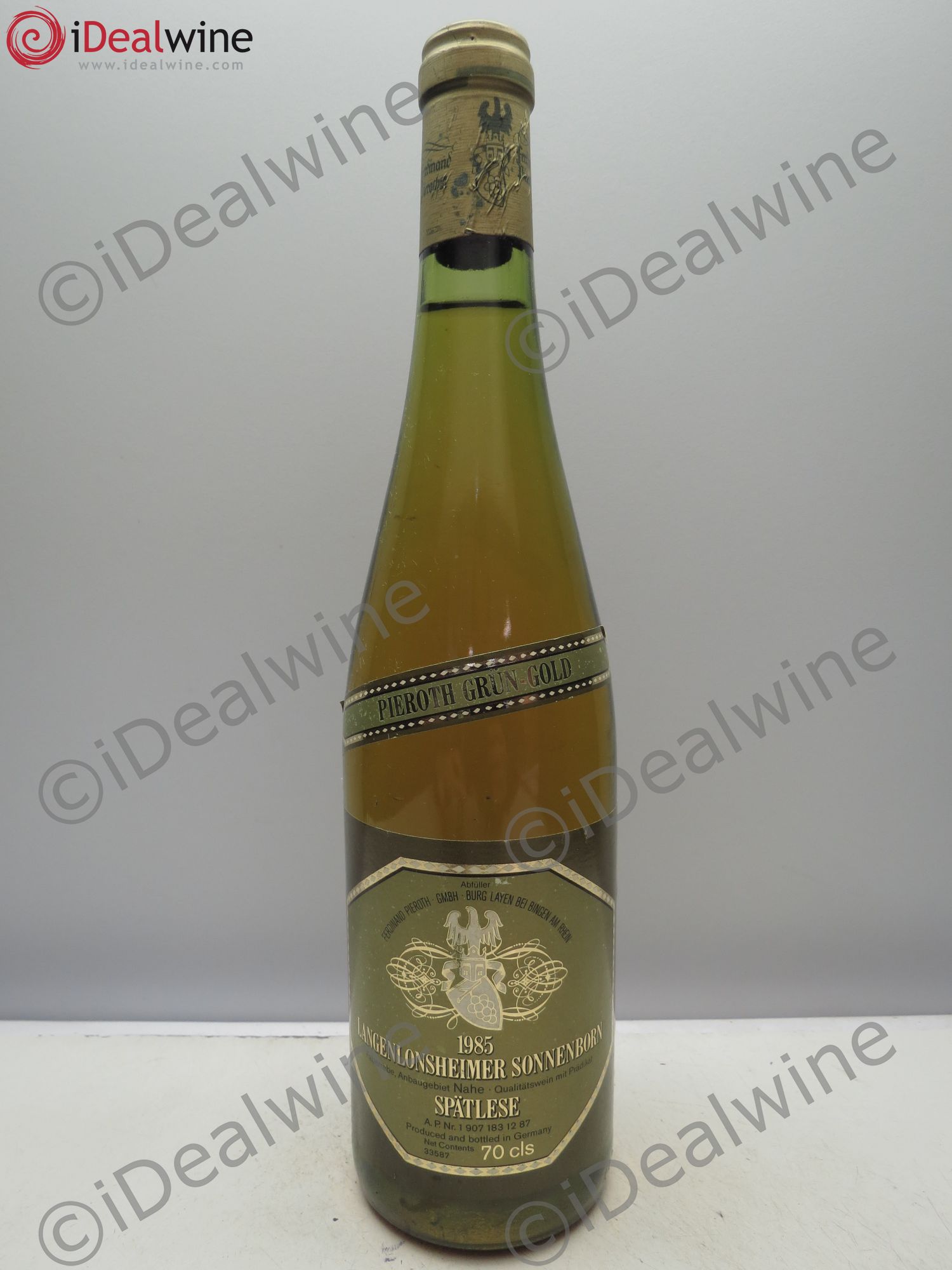 Riesling Pieroth Grün Gold Langen Lonsheimer Sonnenborn, Spätlese 1985 - Lotto di 1 bottiglia - 0
