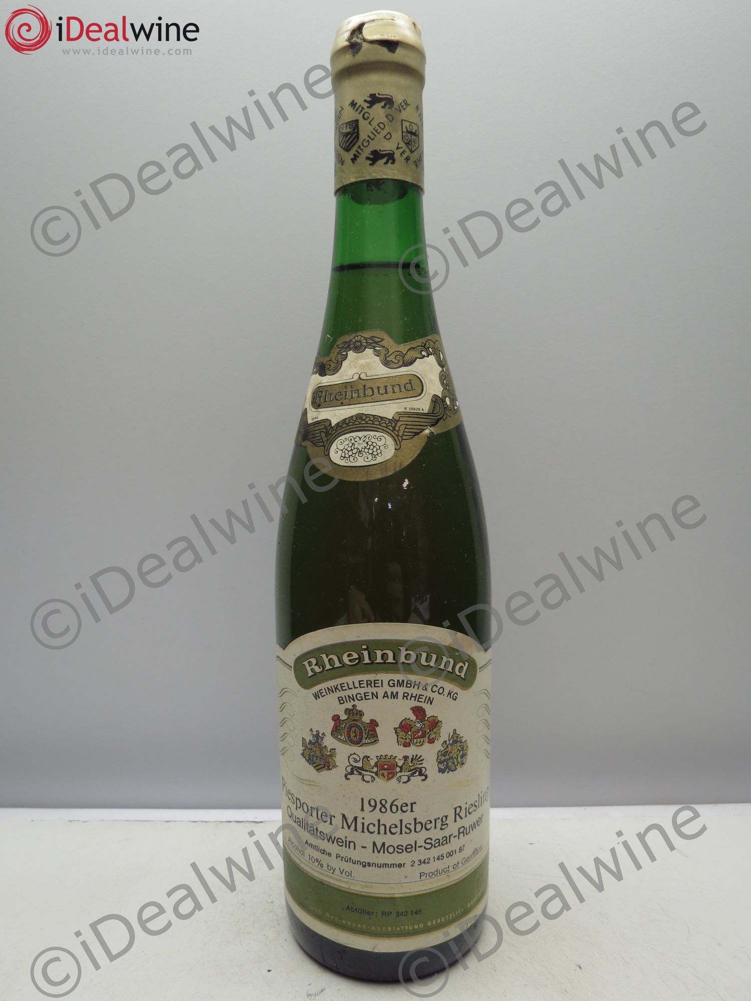 Riesling Rheinbund Piesporter Michelsberg (Moselle Bingen Am Rhein) 1986 - Lot of 1 bottle - 0
