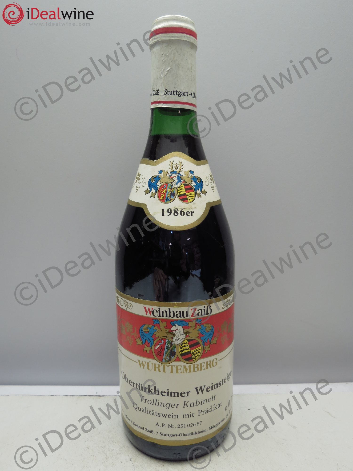 Allemagne Rheingau Würtemberg Obertürkheimer Weinsteinge (particules en suspension) 1986 - Posten von 1 Flasche - 0