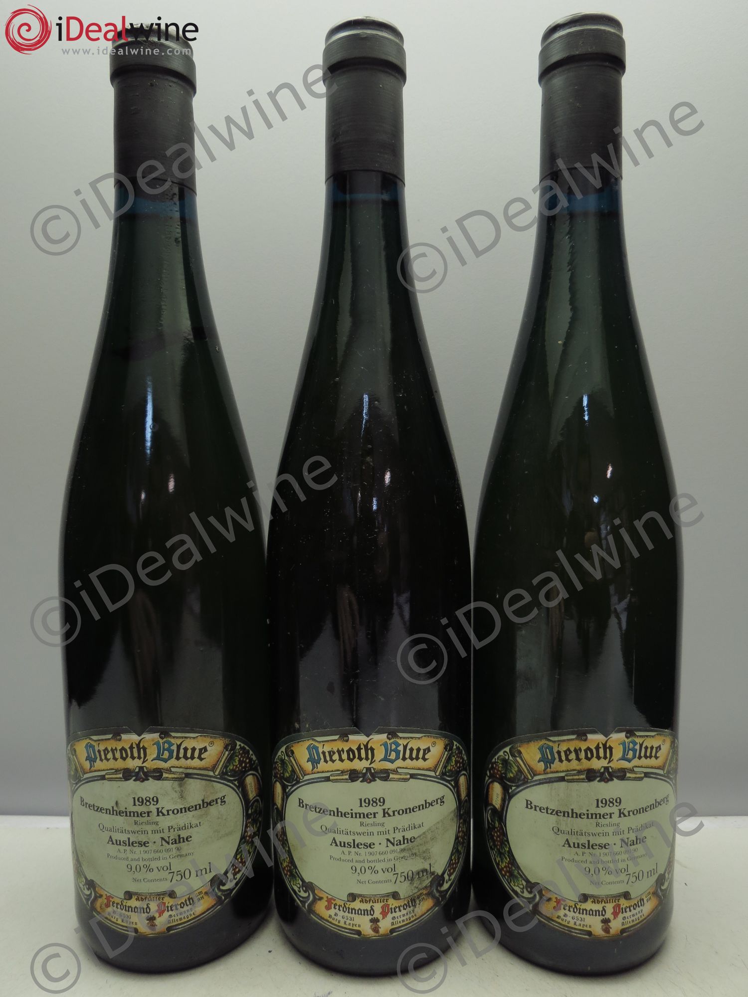 Riesling Bretzenheimer Kronenberg Auslese 1989 - Lot of 3 bottles - 0