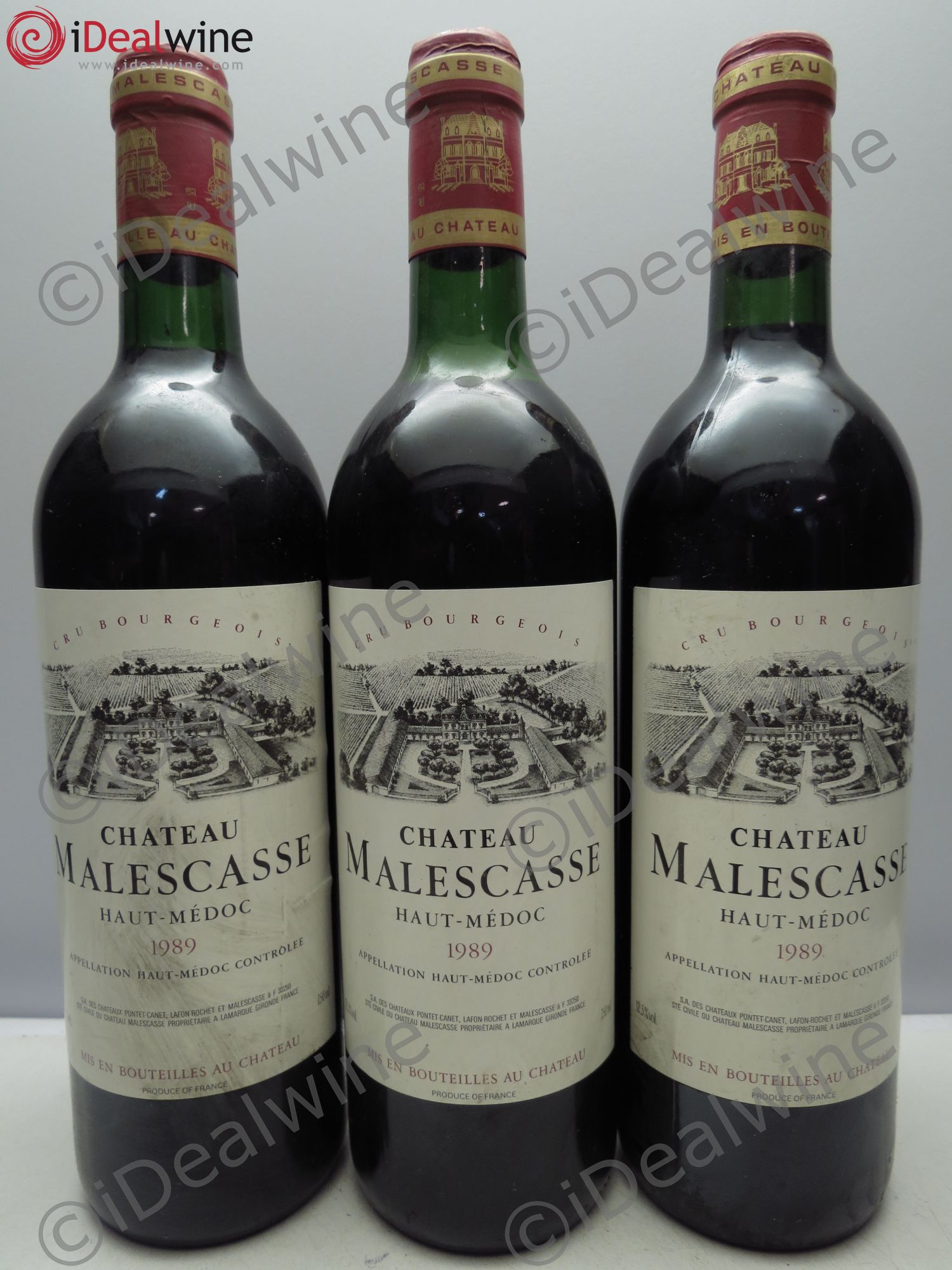 Château Malescasse Cru Bourgeois Exceptionnel 1989 - Lot de 3 bouteilles - 0