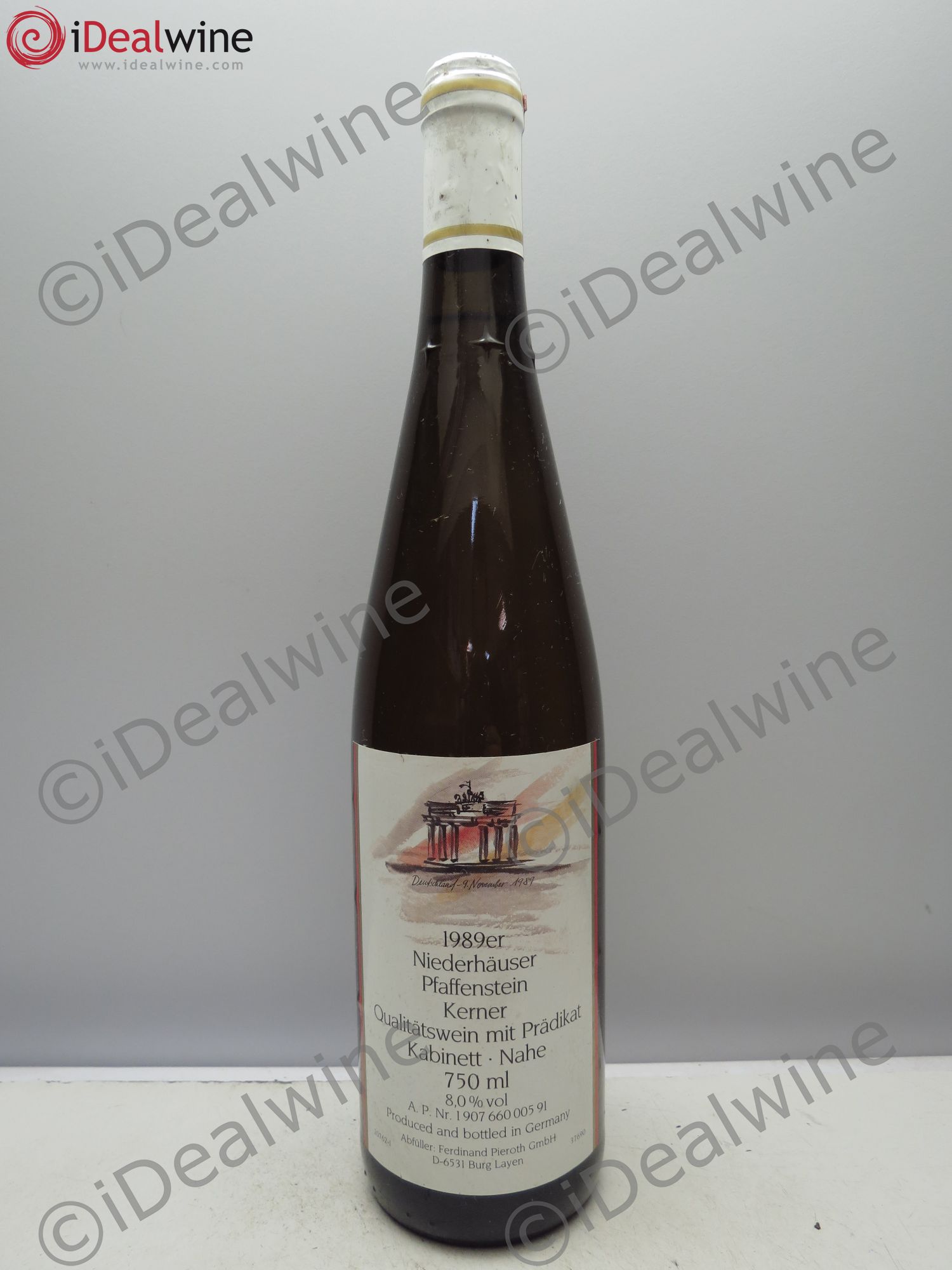 Allemagne Rheingau Pieroth Niederhauser Pfaffenstein Kabinett 1989 - Posten von 1 Flasche - 0