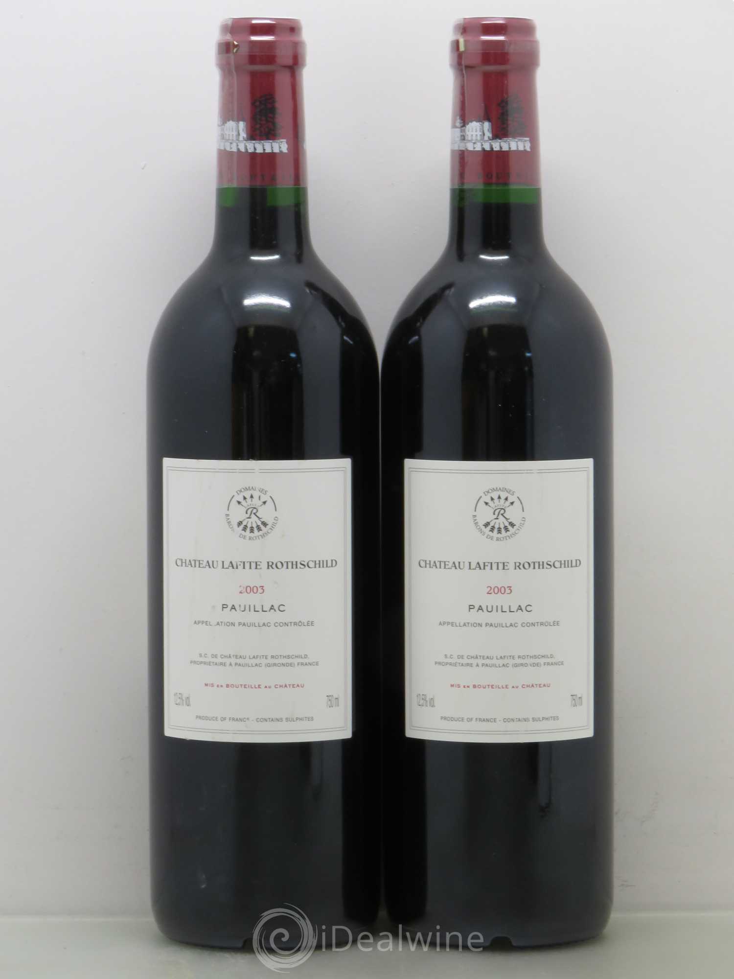 Château Lafite Rothschild 1er Grand Cru Classé 2003 - Lot de 2 bouteilles - 1