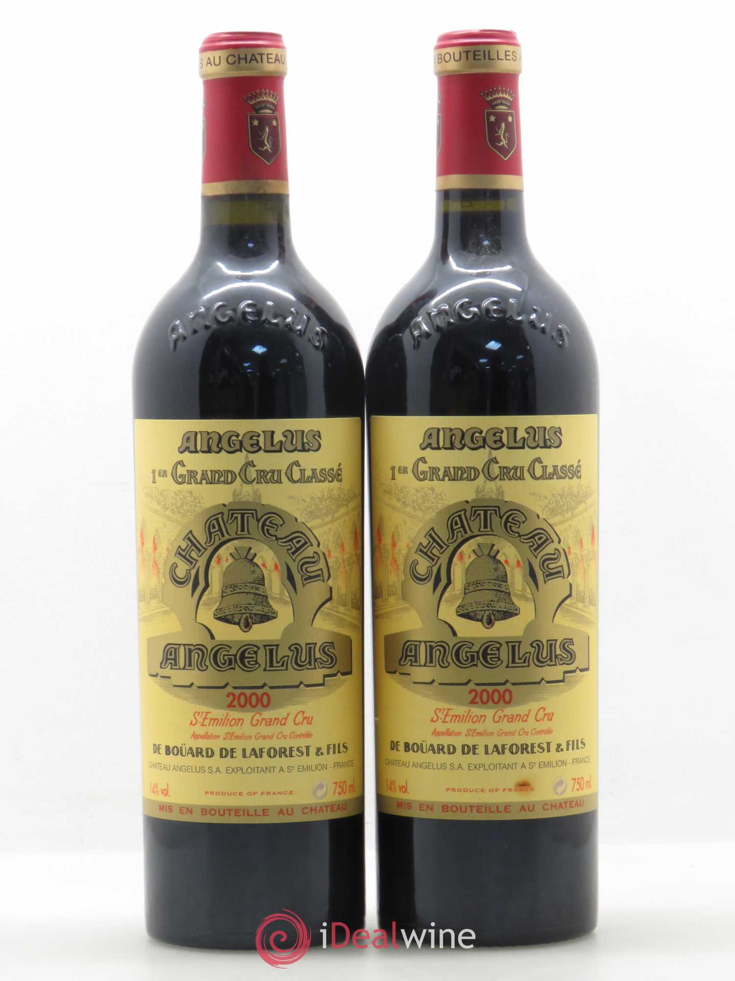 Château Angélus 1er Grand Cru Classé A 2000 - Lot de 2 bouteilles - 0