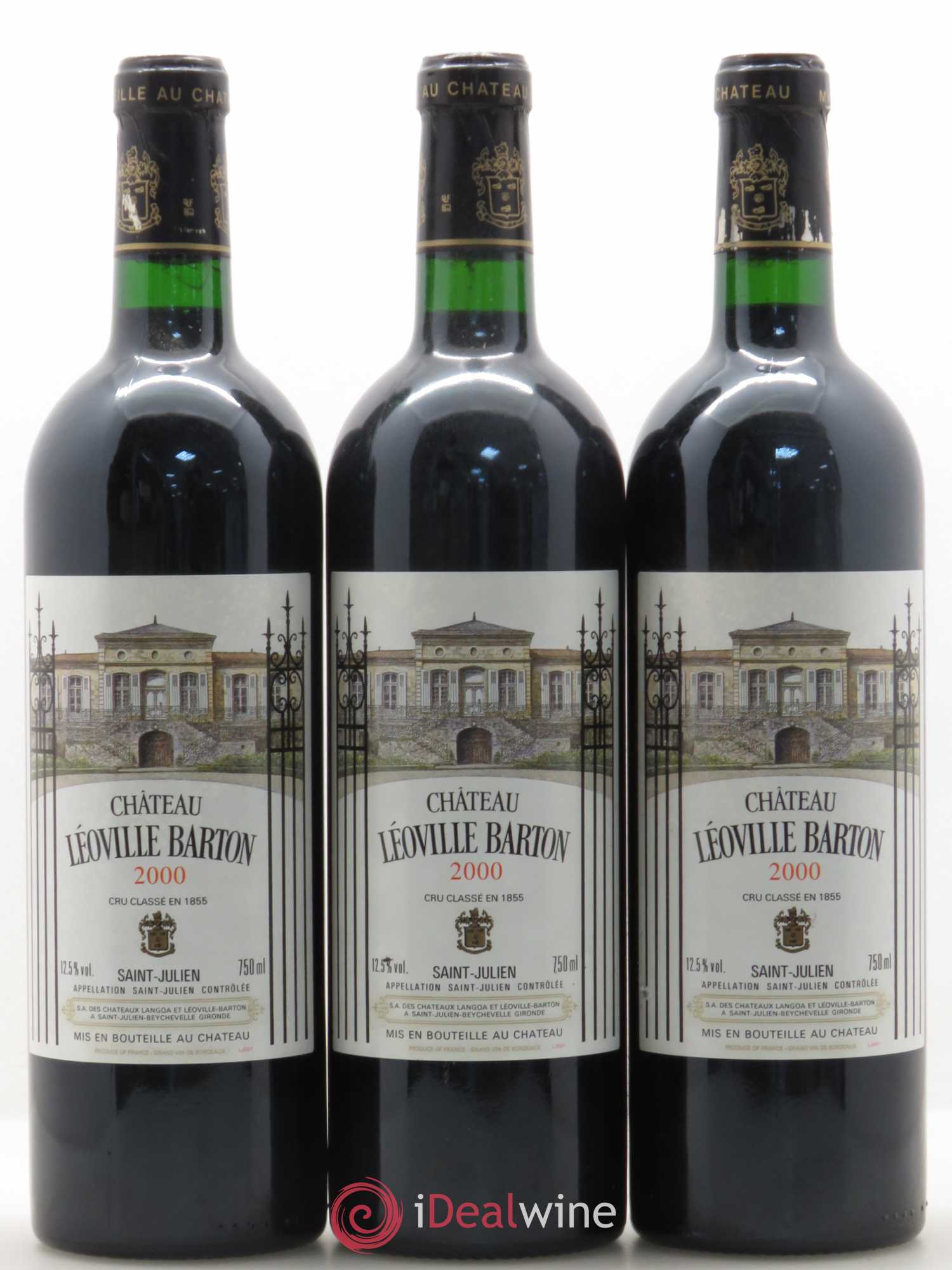 Château Léoville Barton 2ème Grand Cru Classé 2000 - Lot de 3 bouteilles - 0