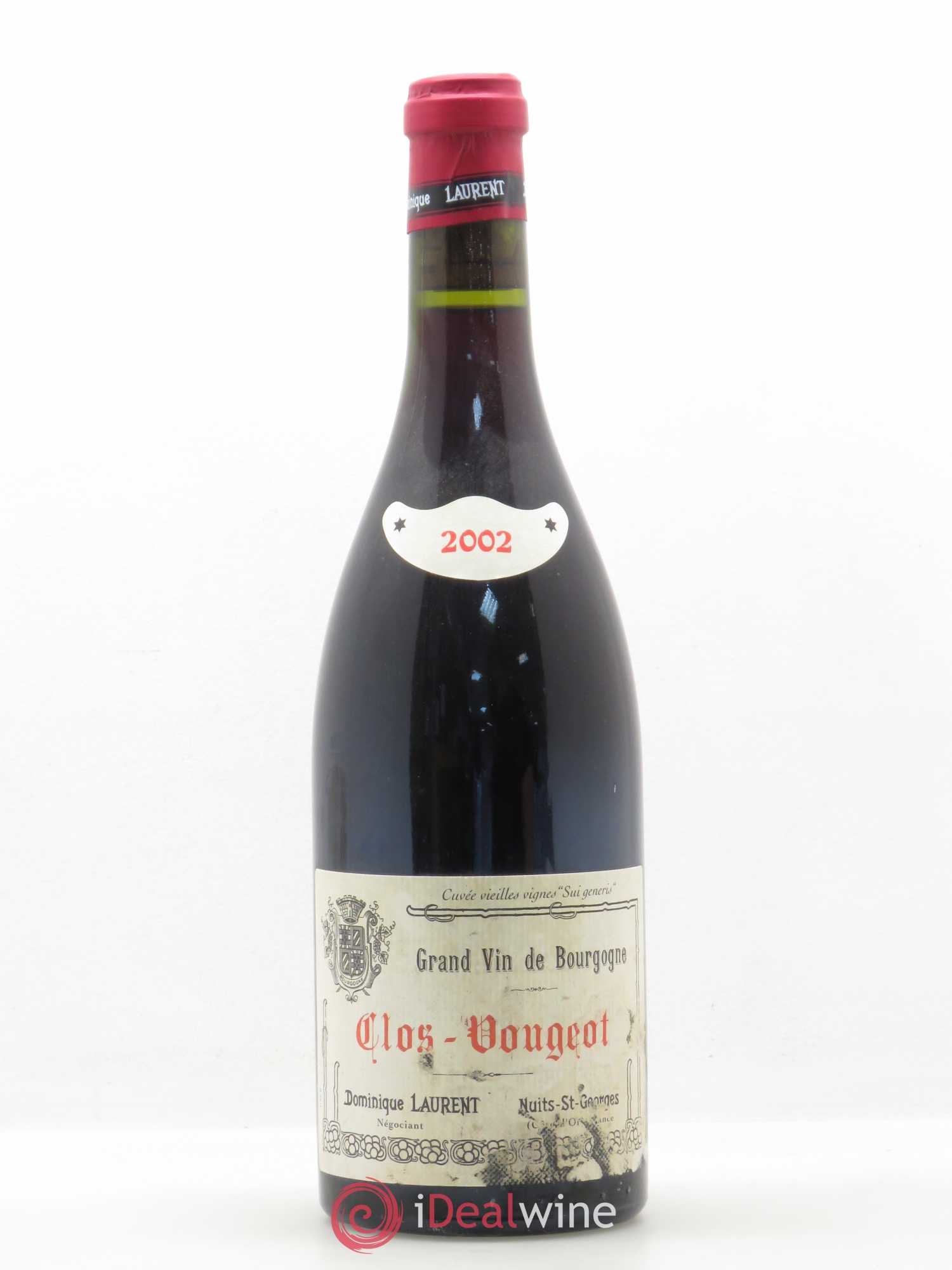 Clos de Vougeot Grand Cru Vieilles vignes Sui Generis Dominique Laurent Sui Generis 2002 - Lot de 1 bouteille - 0