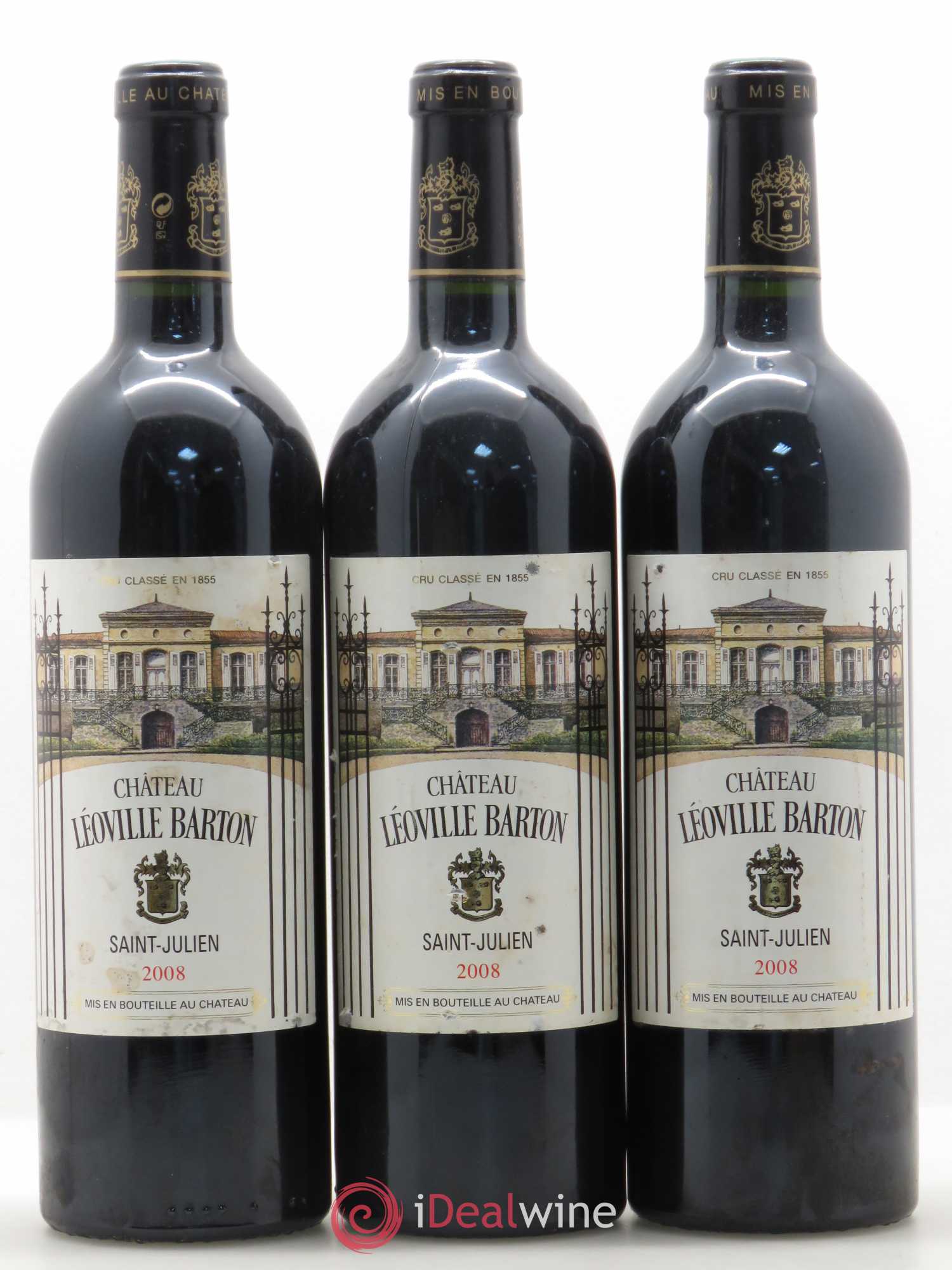 Château Léoville Barton 2ème Grand Cru Classé 2008 - Lot de 3 bouteilles - 0