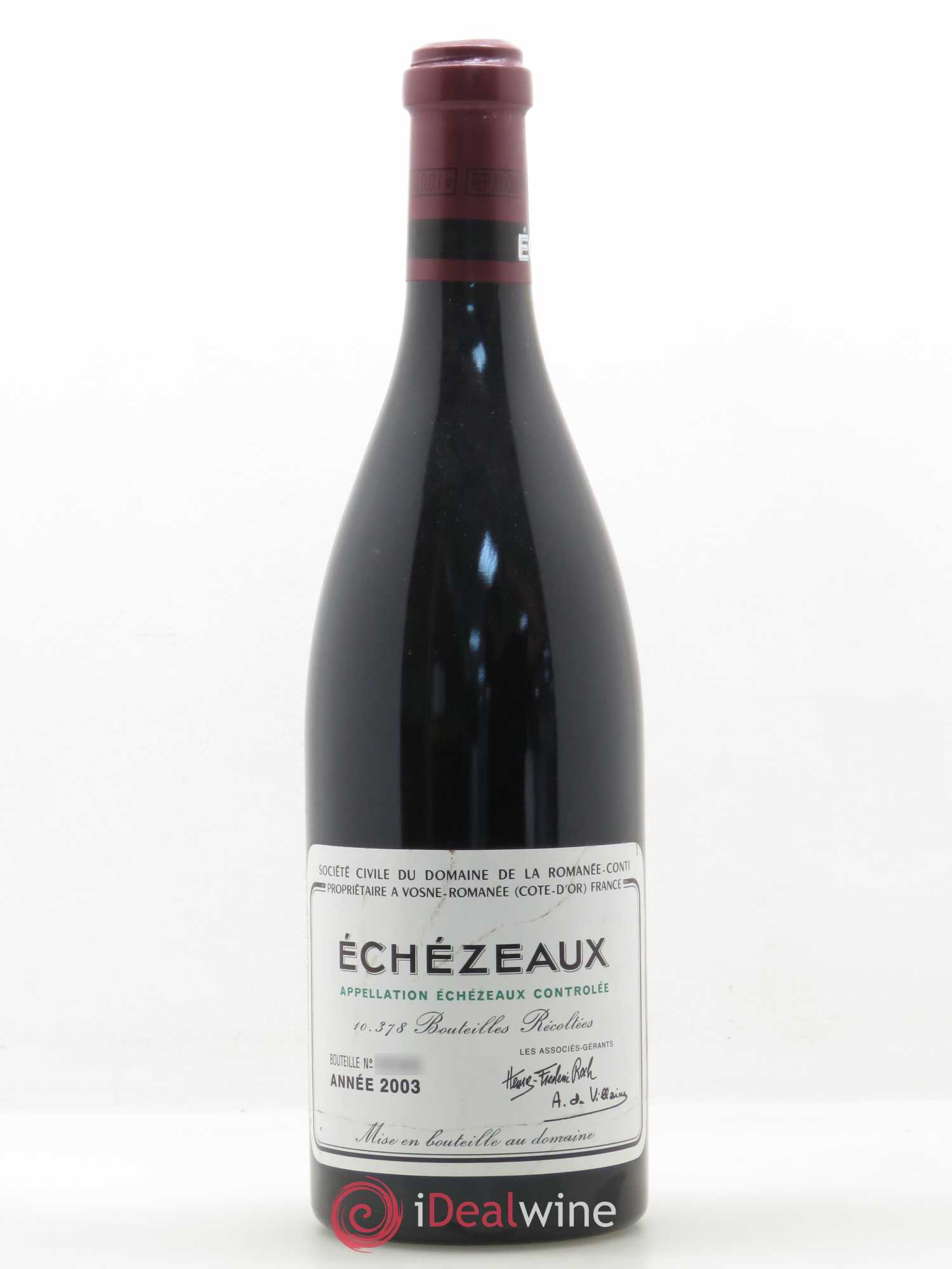 Echezeaux Grand Cru Domaine de la Romanée-Conti 2003 - Lot de 1 bouteille - 0