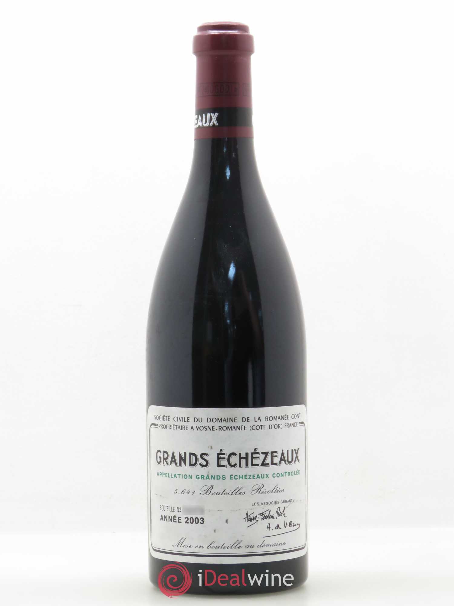 Grands-Echezeaux Grand Cru Domaine de la Romanée-Conti 2003 - Lot de 1 bouteille - 0