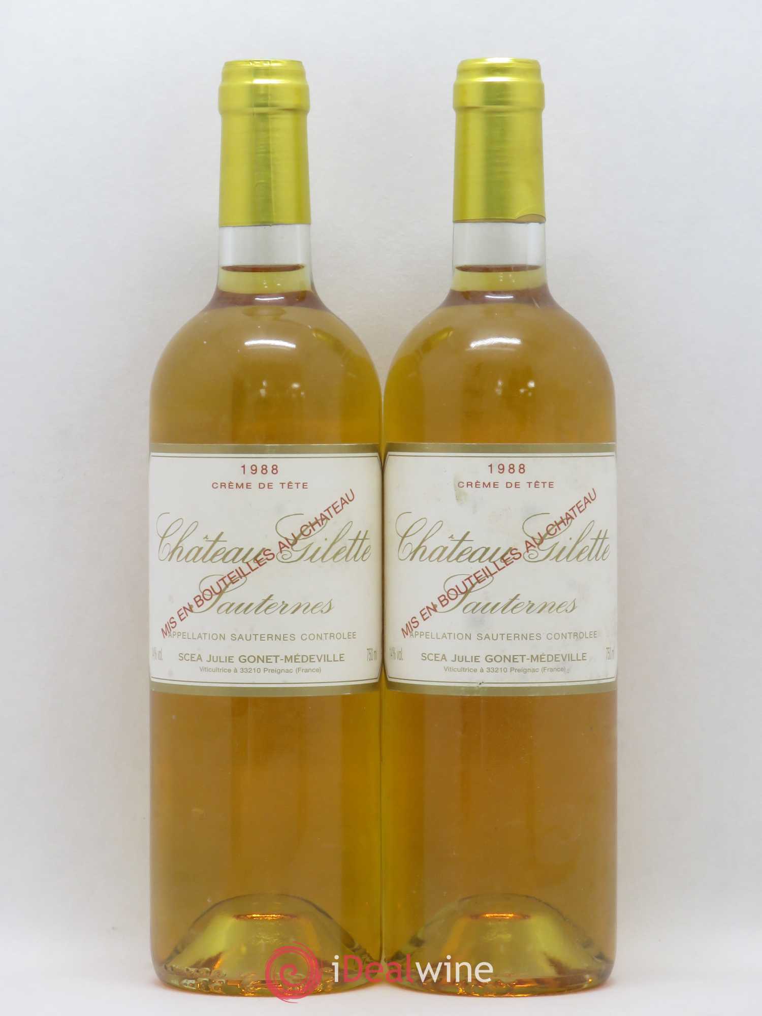 Château Gilette (senza prezzo di riserva) 1988 - Lotto di 2 bottiglie - 0