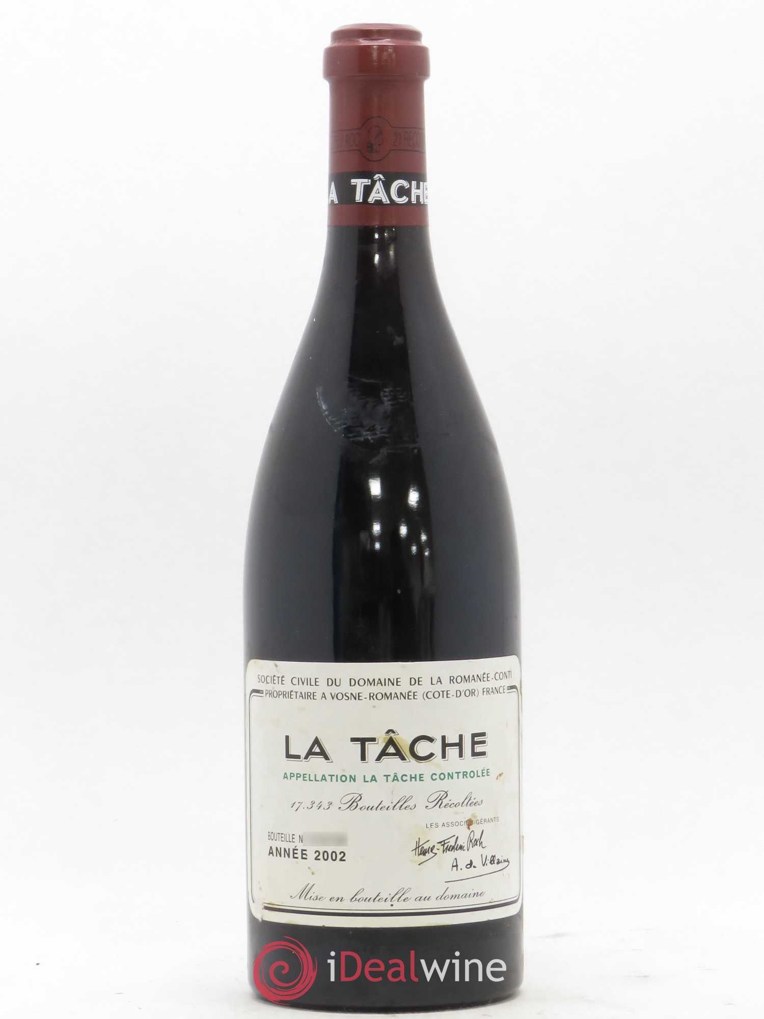 La Tâche Grand Cru Domaine de la Romanée-Conti 2002 - Lot de 1 bouteille - 0