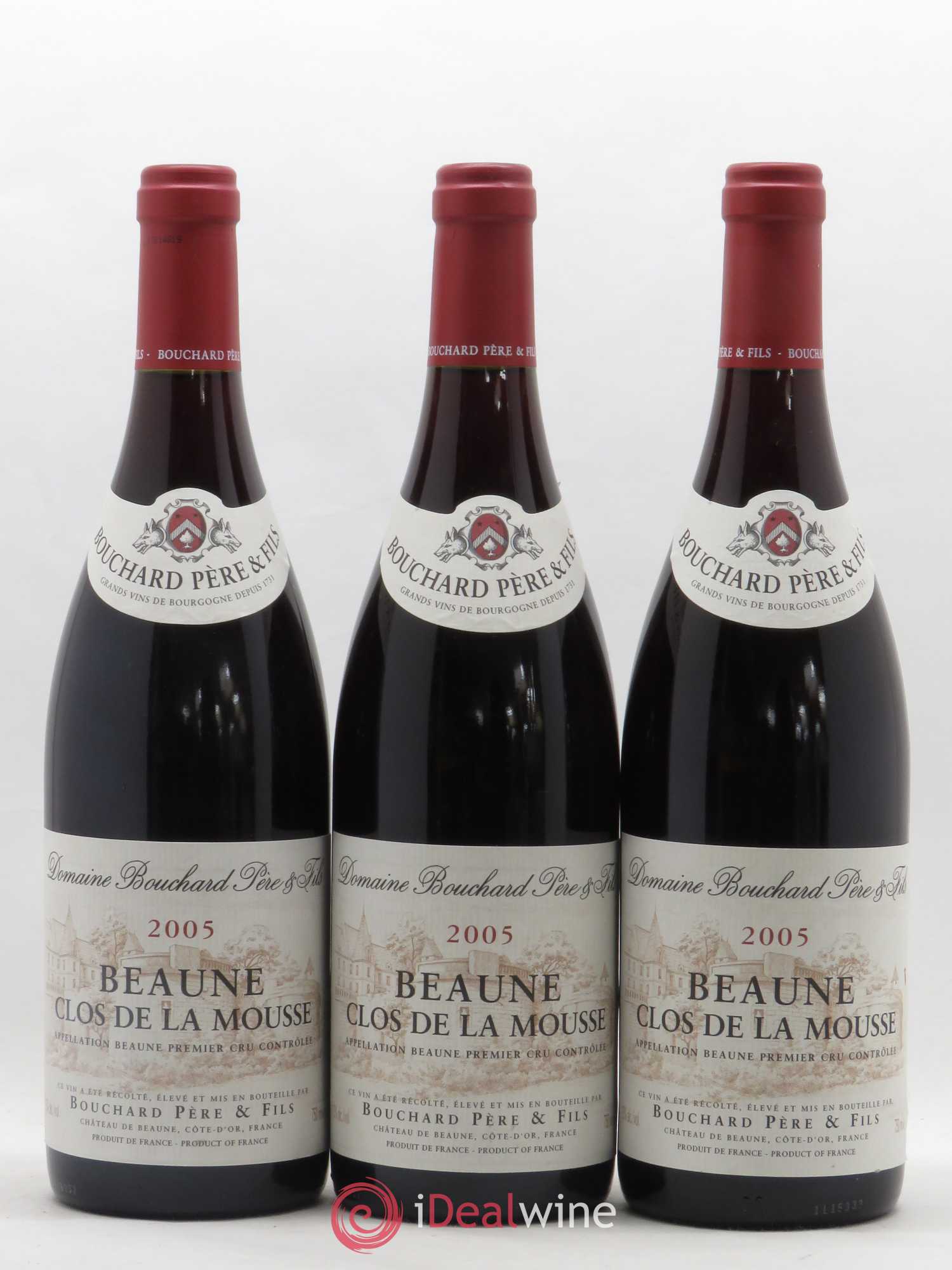 Beaune 1er Cru Clos de la Mousse Bouchard Père & Fils 2005 - Lot de 3 bouteilles - 0