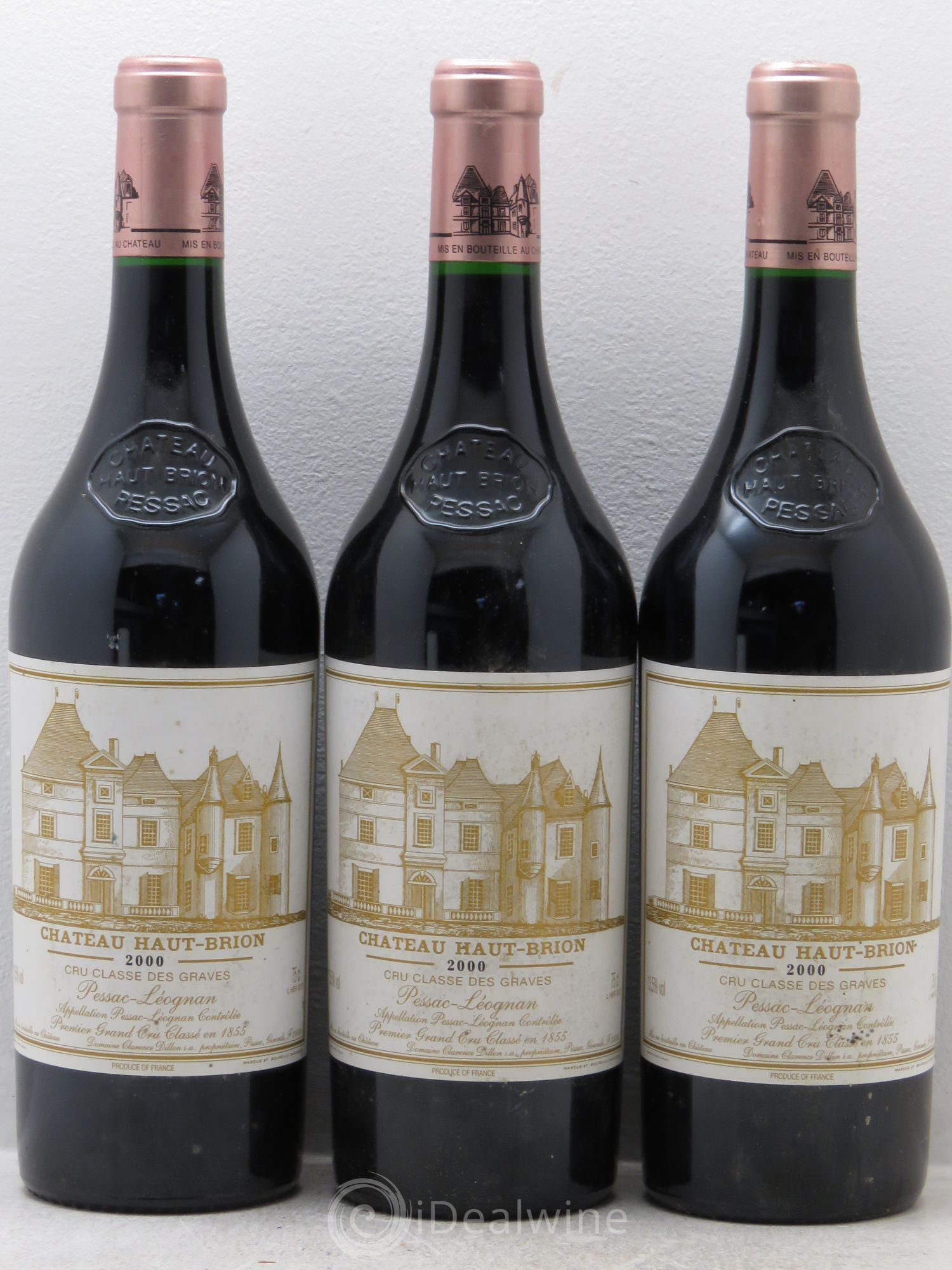 Château Haut Brion 1er Grand Cru Classé 2000 - Lot de 3 bouteilles - 0