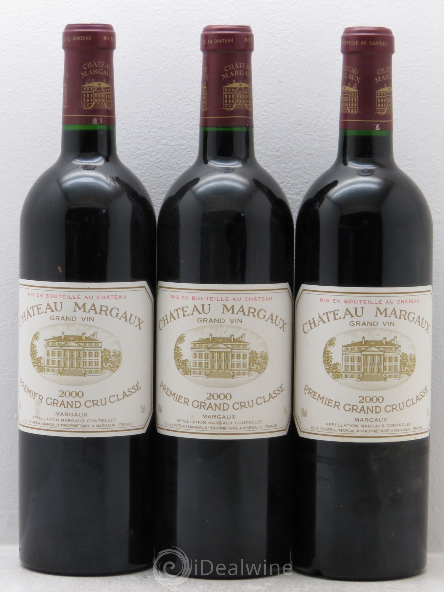 Château Margaux 1er Grand Cru Classé 2000 - Lot de 3 bouteilles - 0