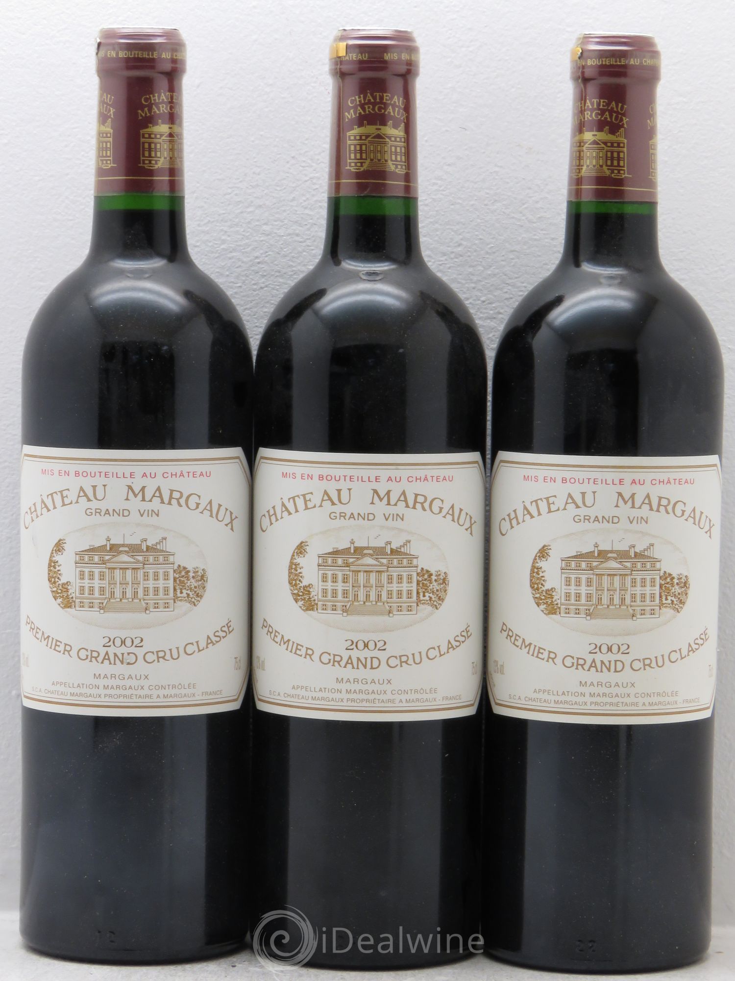 Château Margaux 1er Grand Cru Classé 2002 - Lot de 3 bouteilles - 0