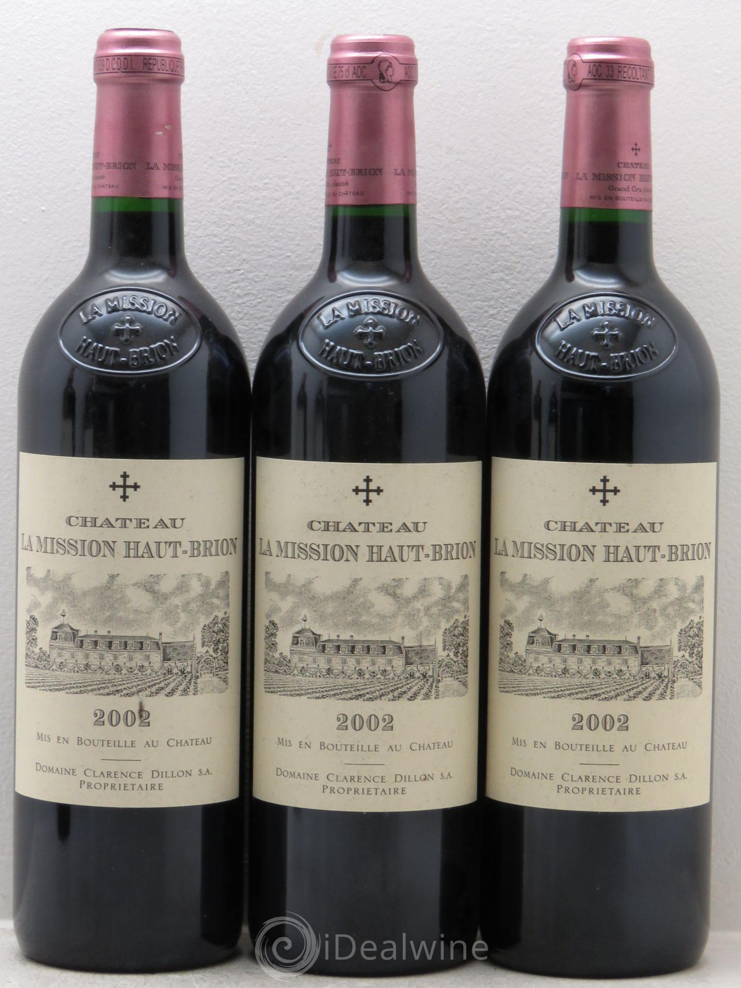 Château la Mission Haut-Brion Cru Classé de Graves 2002 - Lot de 3 bouteilles - 0