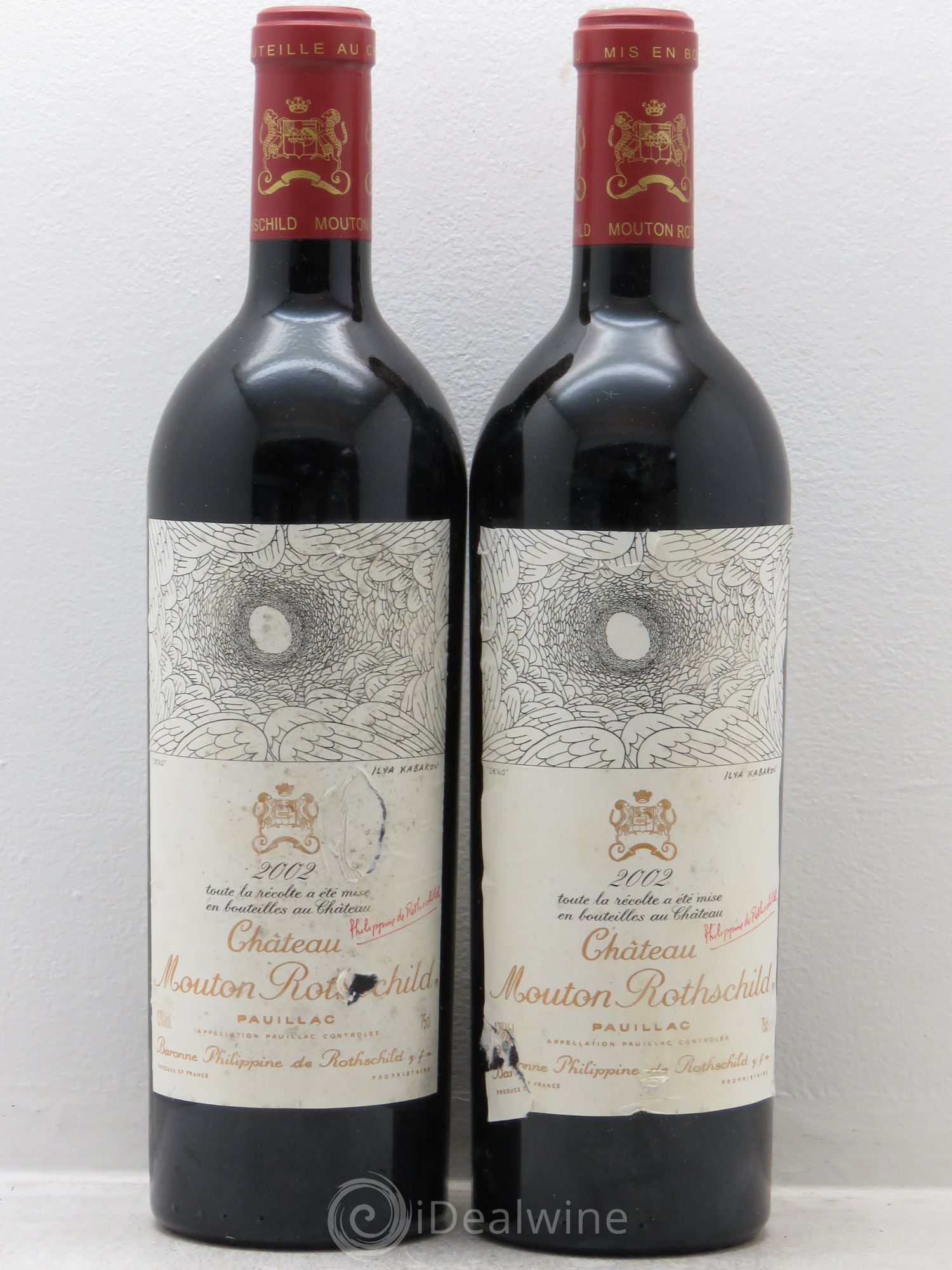 Château Mouton Rothschild 1er Grand Cru Classé 2002 - Lot de 2 bouteilles - 0