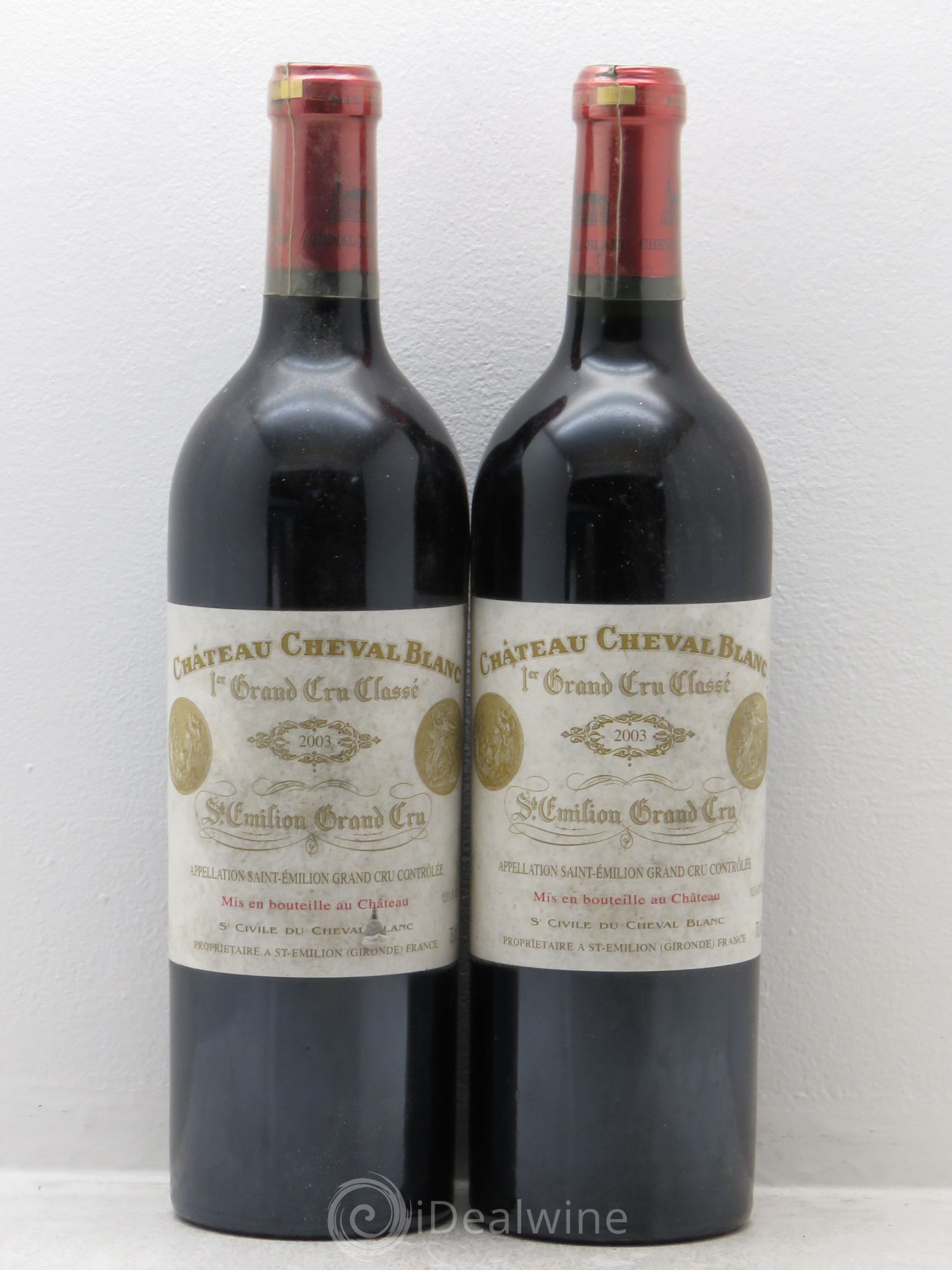 Château Cheval Blanc 1er Grand Cru Classé A 2003 - Lot de 2 bouteilles - 0