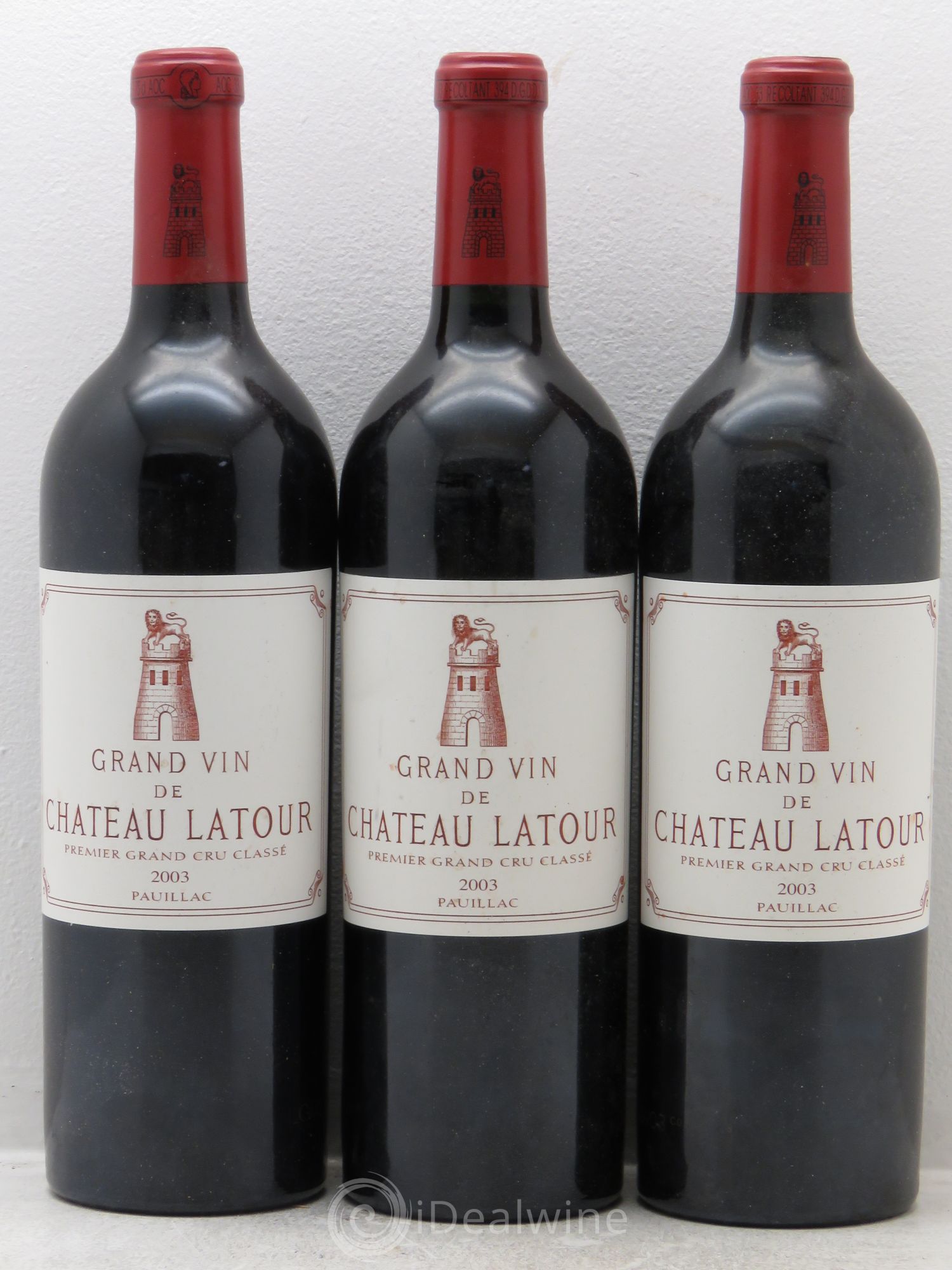 Château Latour 1er Grand Cru Classé 2003 - Lot de 3 bouteilles - 0
