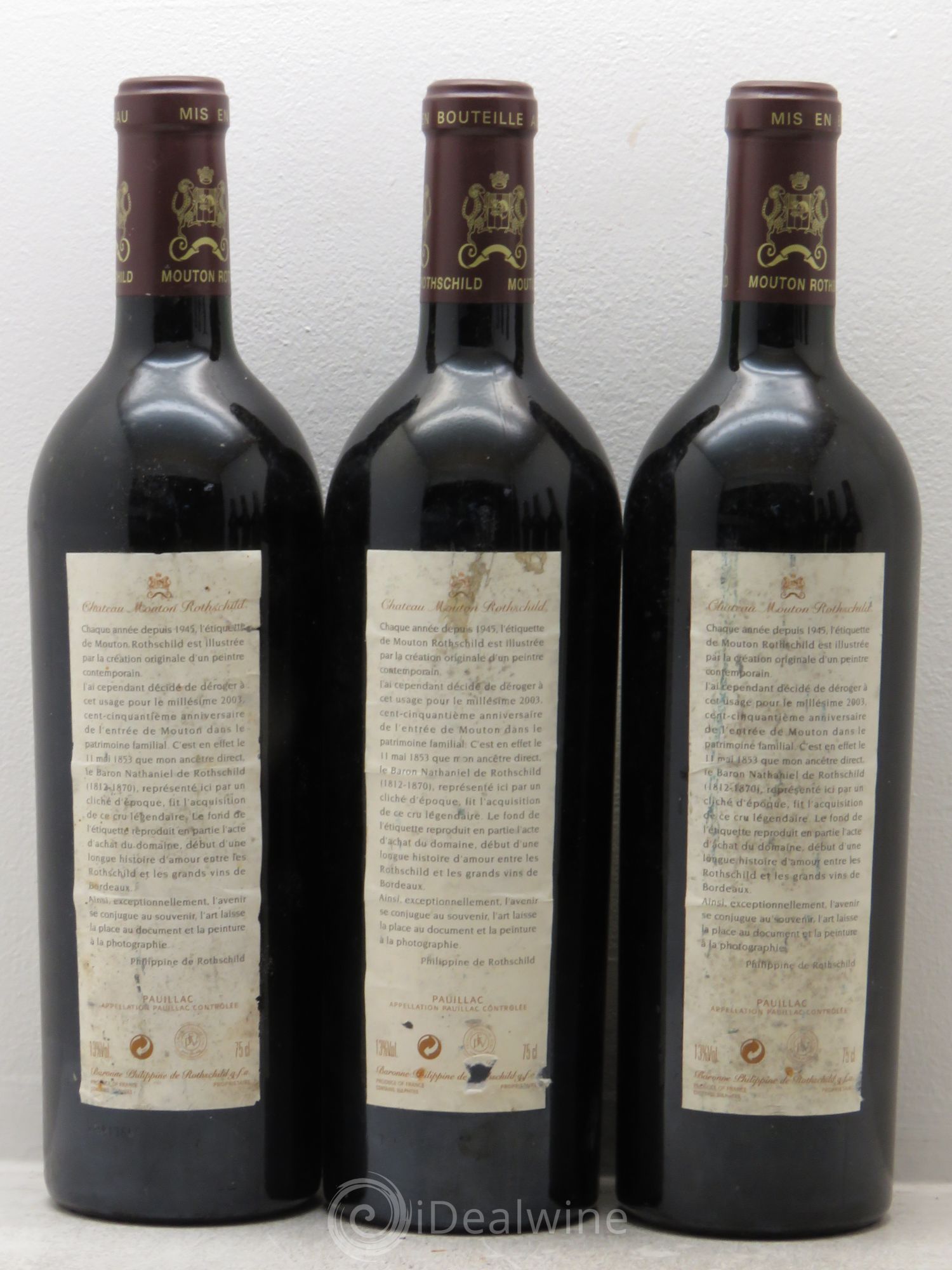 Château Mouton Rothschild 1er Grand Cru Classé 2003 - Lot de 6 bouteilles - 2