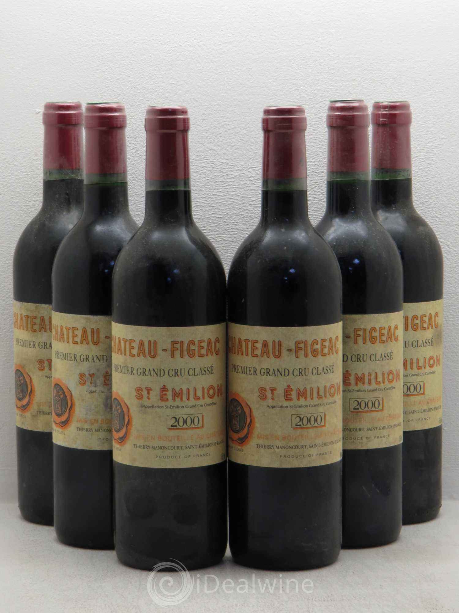 Château Figeac 1er Grand Cru Classé A 2000 - Lot de 6 bouteilles - 0