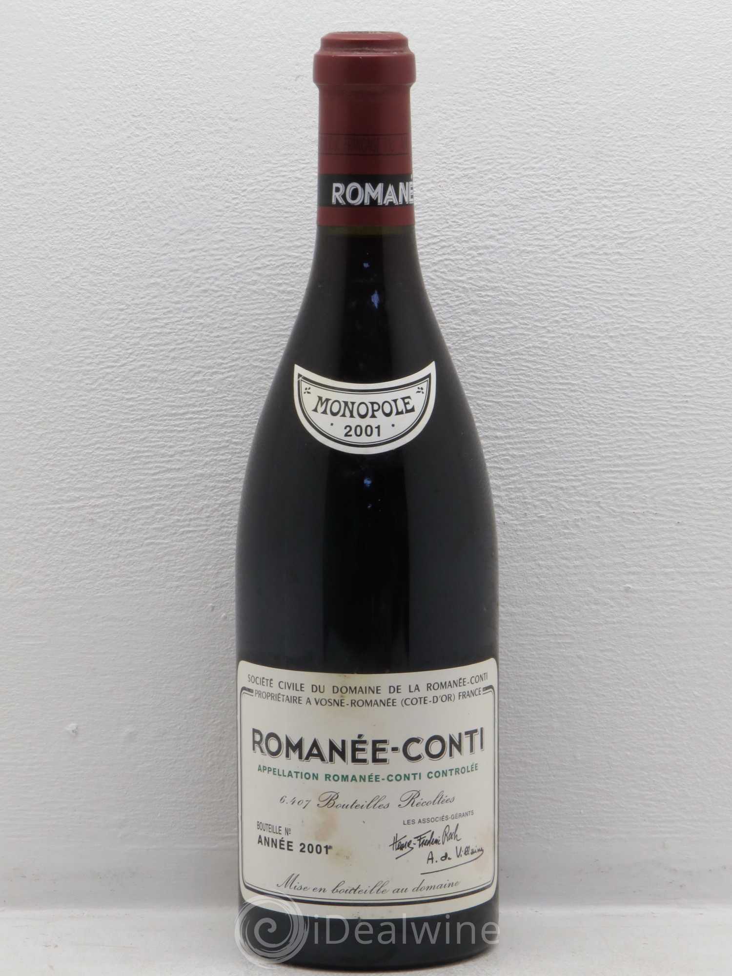 Romanée-Conti Grand Cru Domaine de la Romanée-Conti 2001 - Lot de 1 bouteille - 0