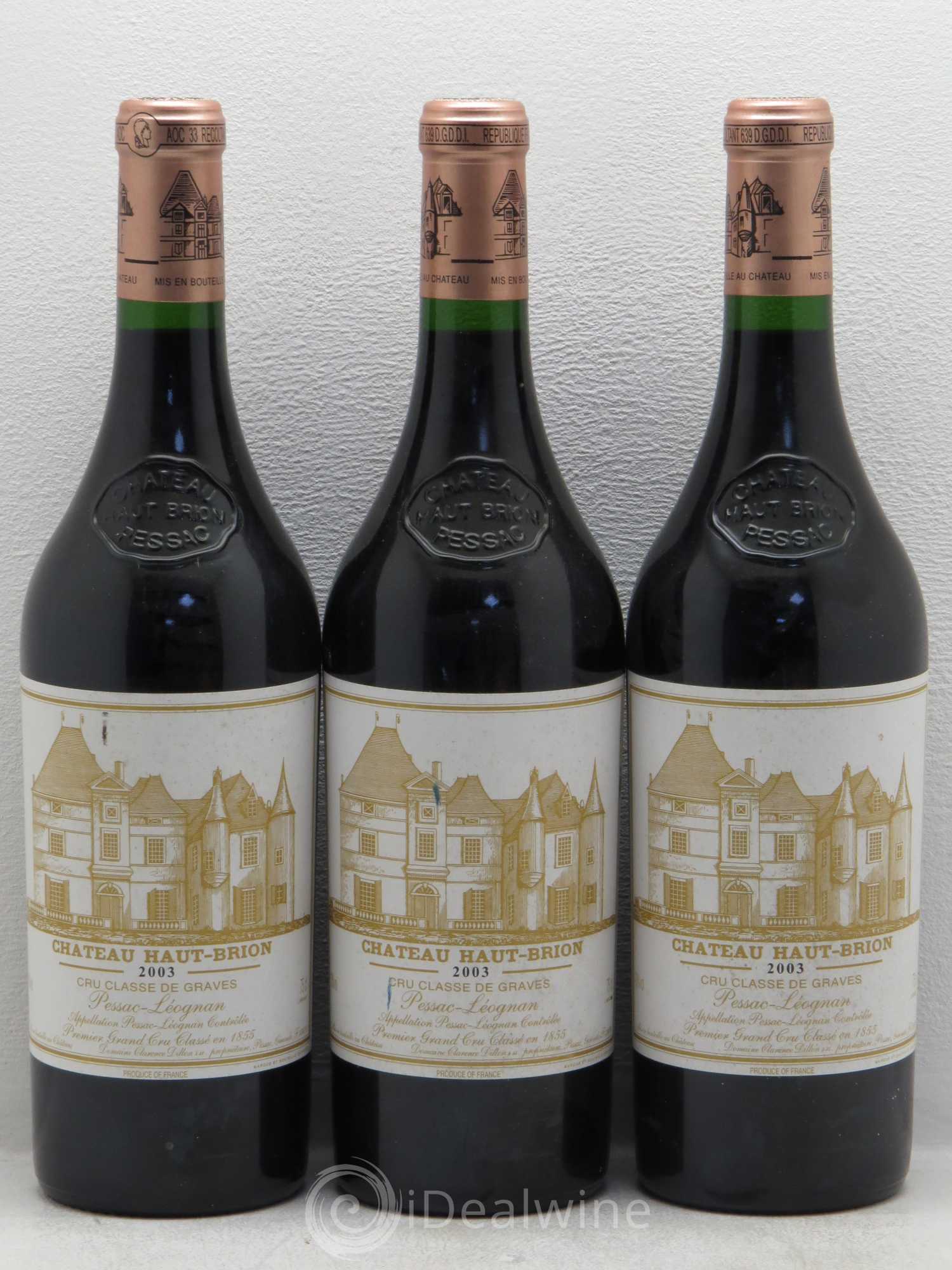Château Haut Brion 1er Grand Cru Classé 2003 - Lot de 3 bouteilles - 0