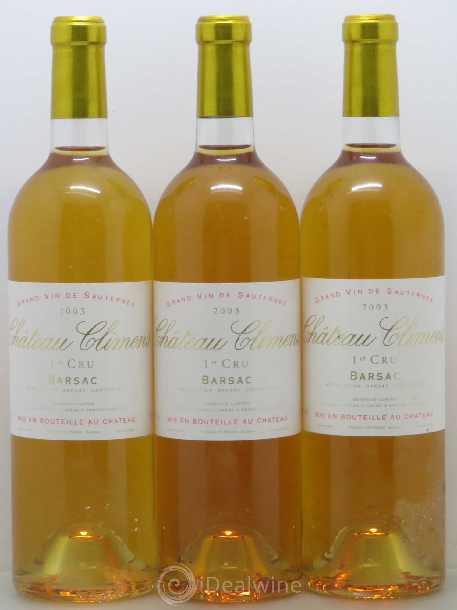 Château Climens 1er Grand Cru Classé 2003 - Lotto di 3 bottiglie - 0