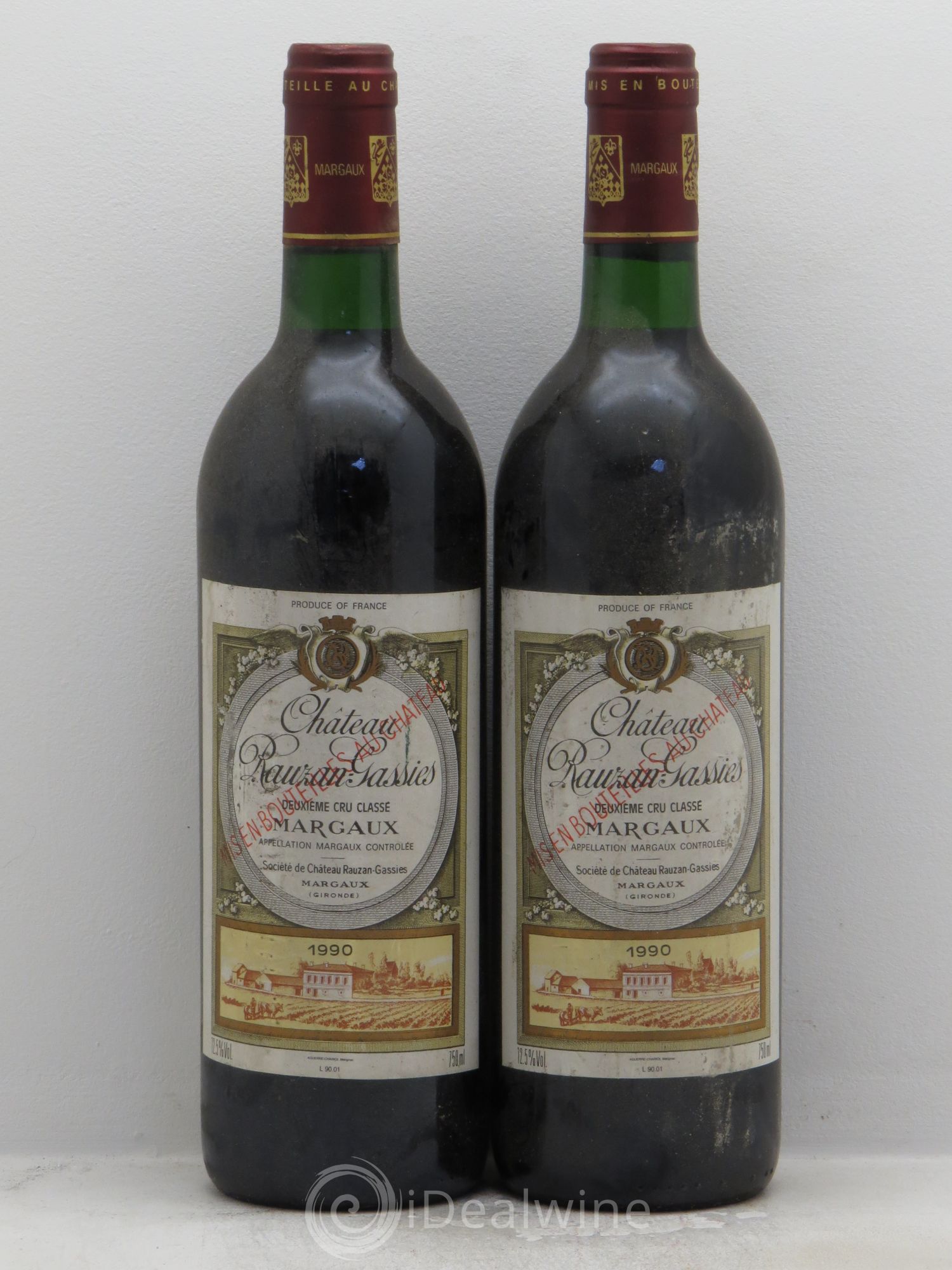 Château Rauzan-Gassies 2ème Grand Cru Classé 1990 - Lot de 2 bouteilles - 0
