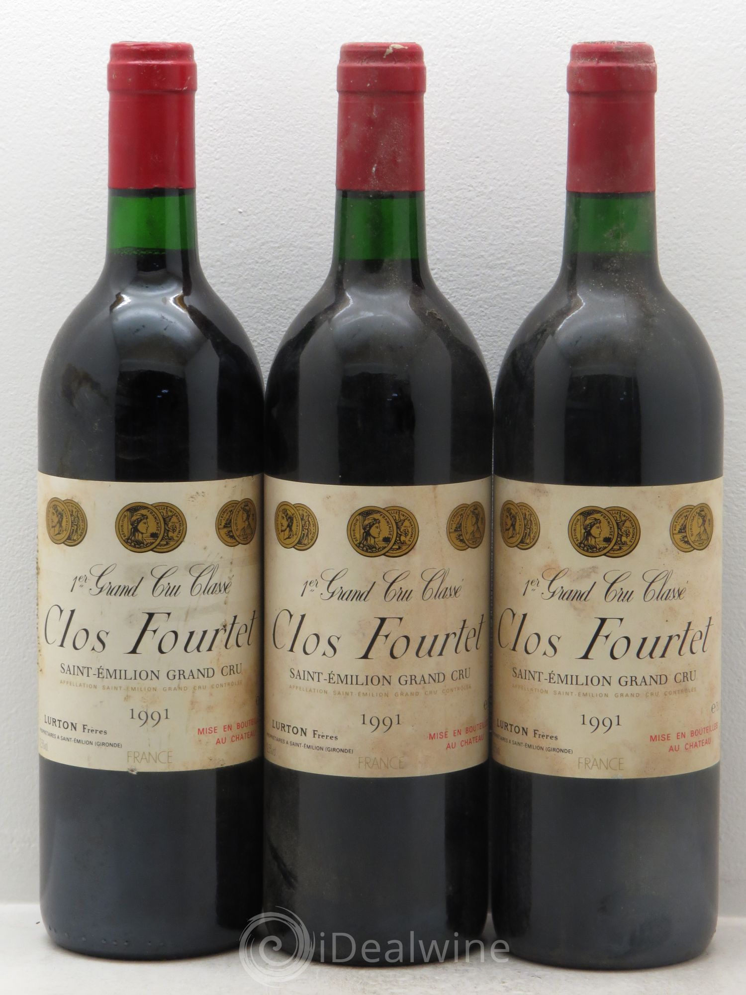 Clos Fourtet 1er Grand Cru Classé B 1991 - Lot de 3 bouteilles - 0
