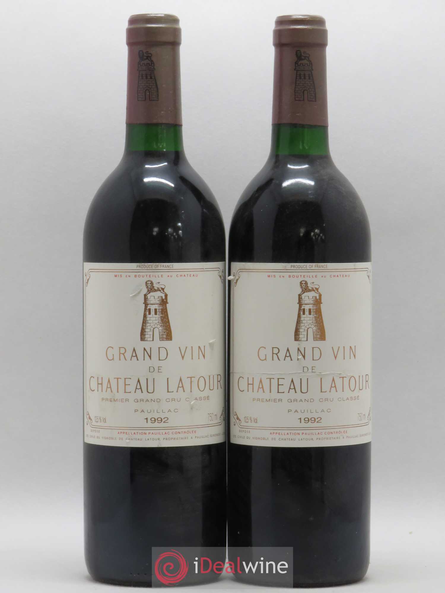 Château Latour 1er Grand Cru Classé 1992 - Lot de 2 bouteilles - 0