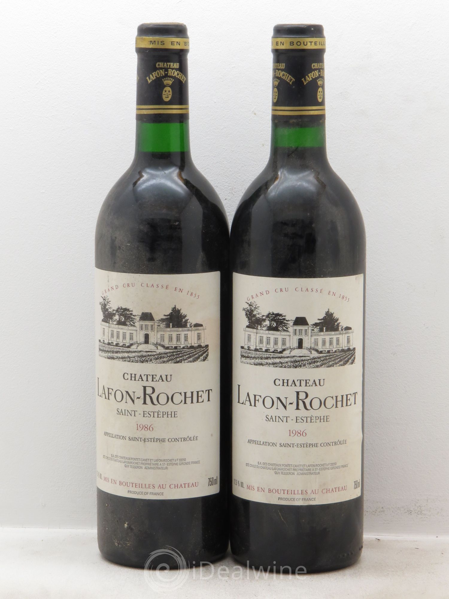 Château Lafon Rochet 4ème Grand Cru Classé 1986 - Lot de 2 bouteilles - 0