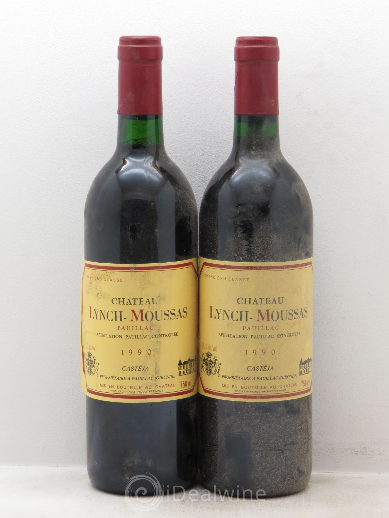 Château Lynch Moussas 5ème Grand Cru Classé 1990 - Lot de 2 bouteilles - 0