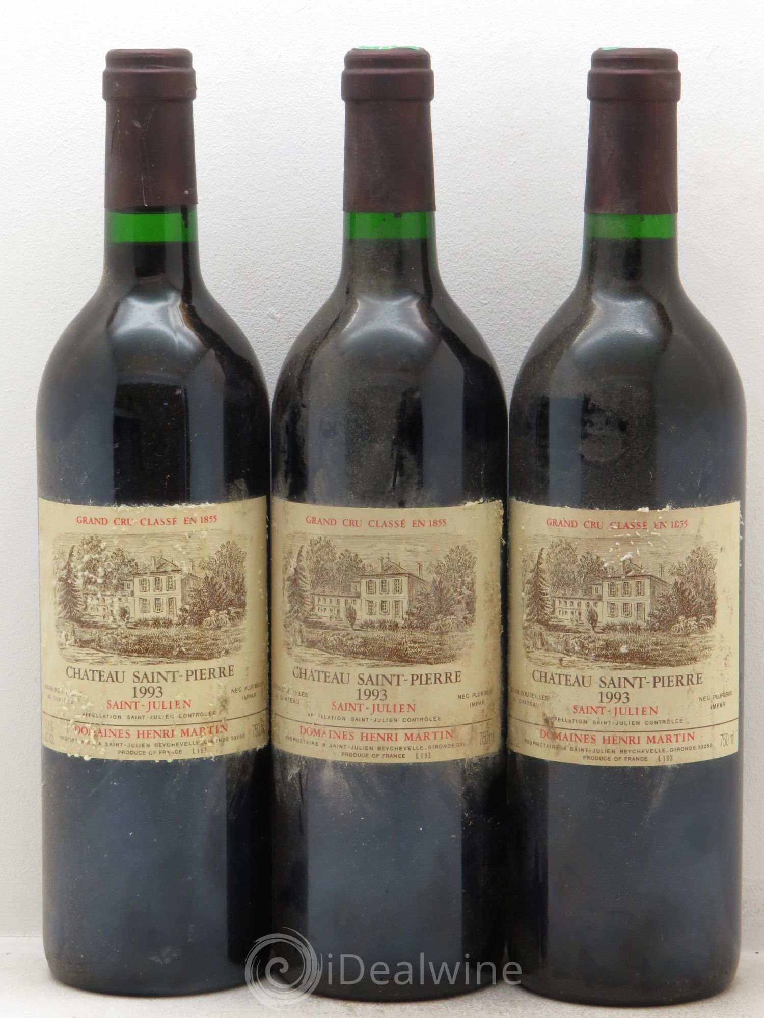 Château Saint-Pierre 4ème Grand Cru Classé 1993 - Lot de 3 bouteilles - 0