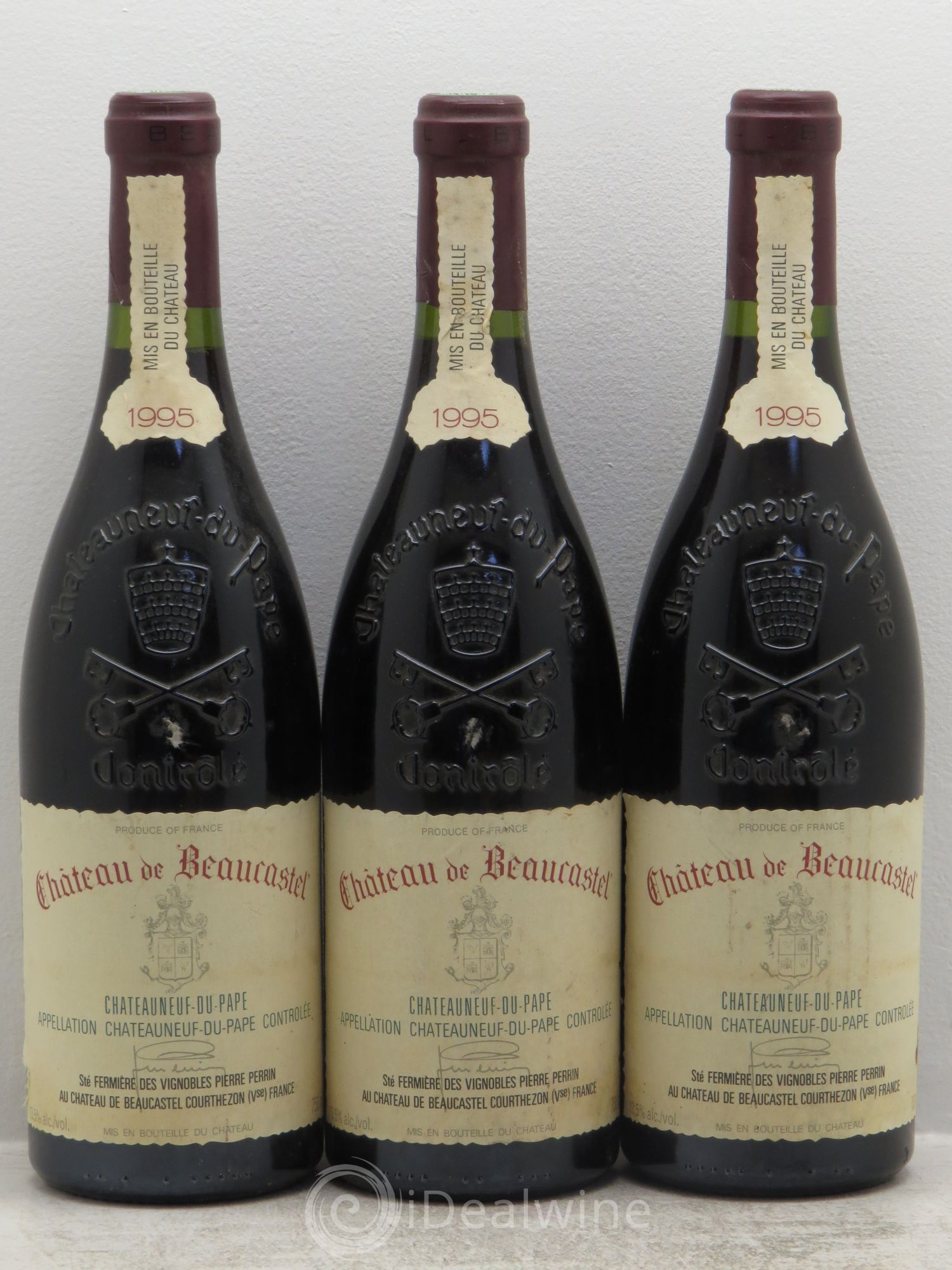 Châteauneuf-du-Pape Château de Beaucastel Famille Perrin 1995 - Lot de 3 bouteilles - 0